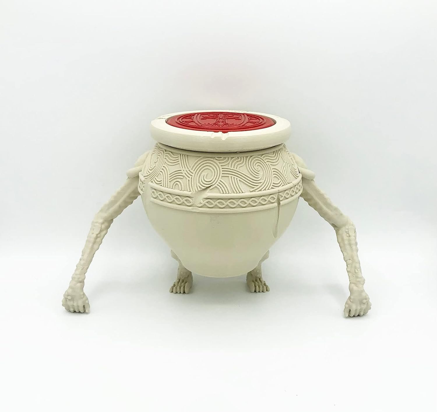 Bear and Wolf Studio 3D Printed Pot Boy Iron Fist Alexander Mini Succulent Planter Paintable Figure with Lid (Large - 7in)