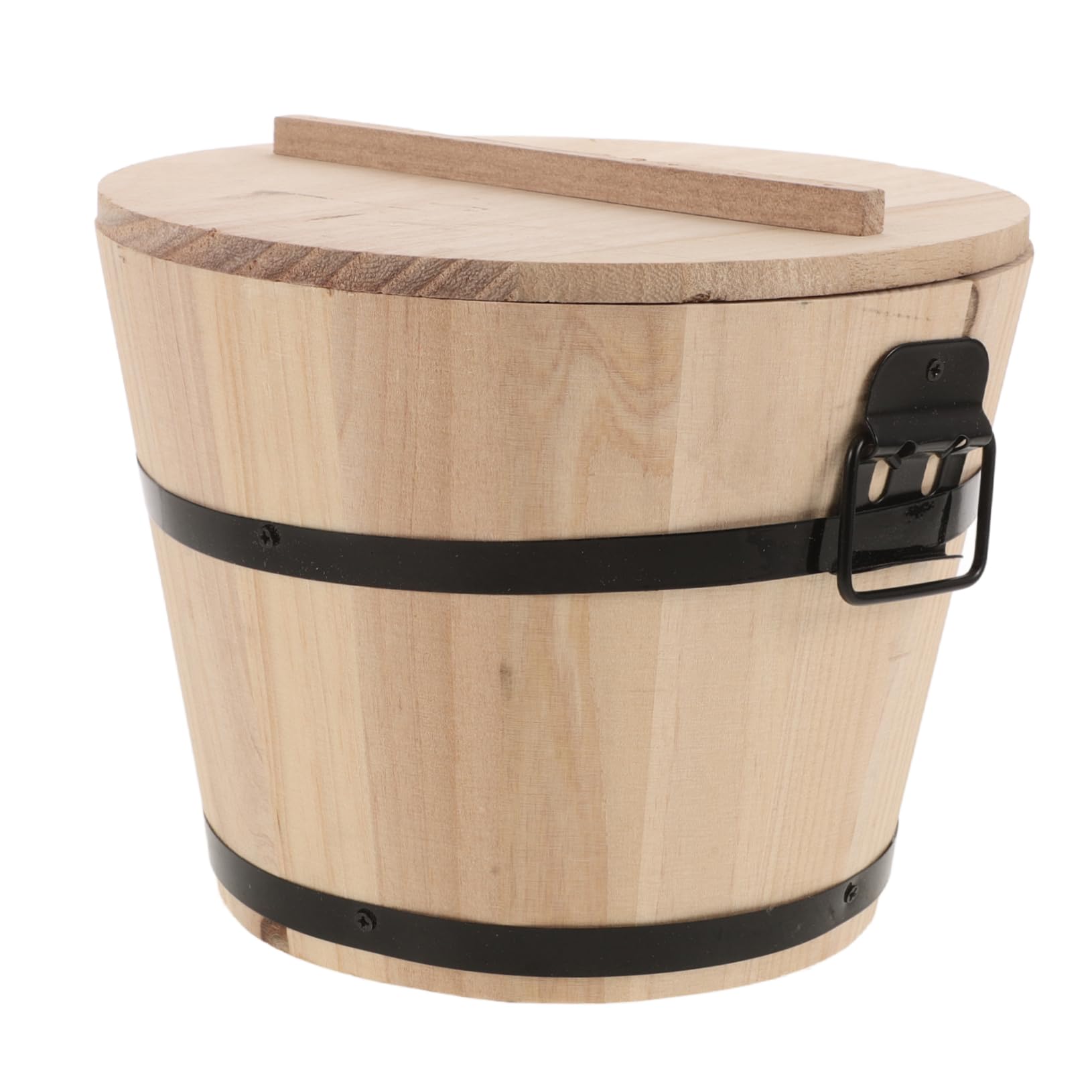 BESTOYARD 3pezzi Contenitore Legno Per Riso Barile Per Stoccaggio Cibo Per Cucina e Ristoranti Capacità Con Coperchio Design Elegante e Pratico Per Conservare e Cuocere Al Vapore Riso