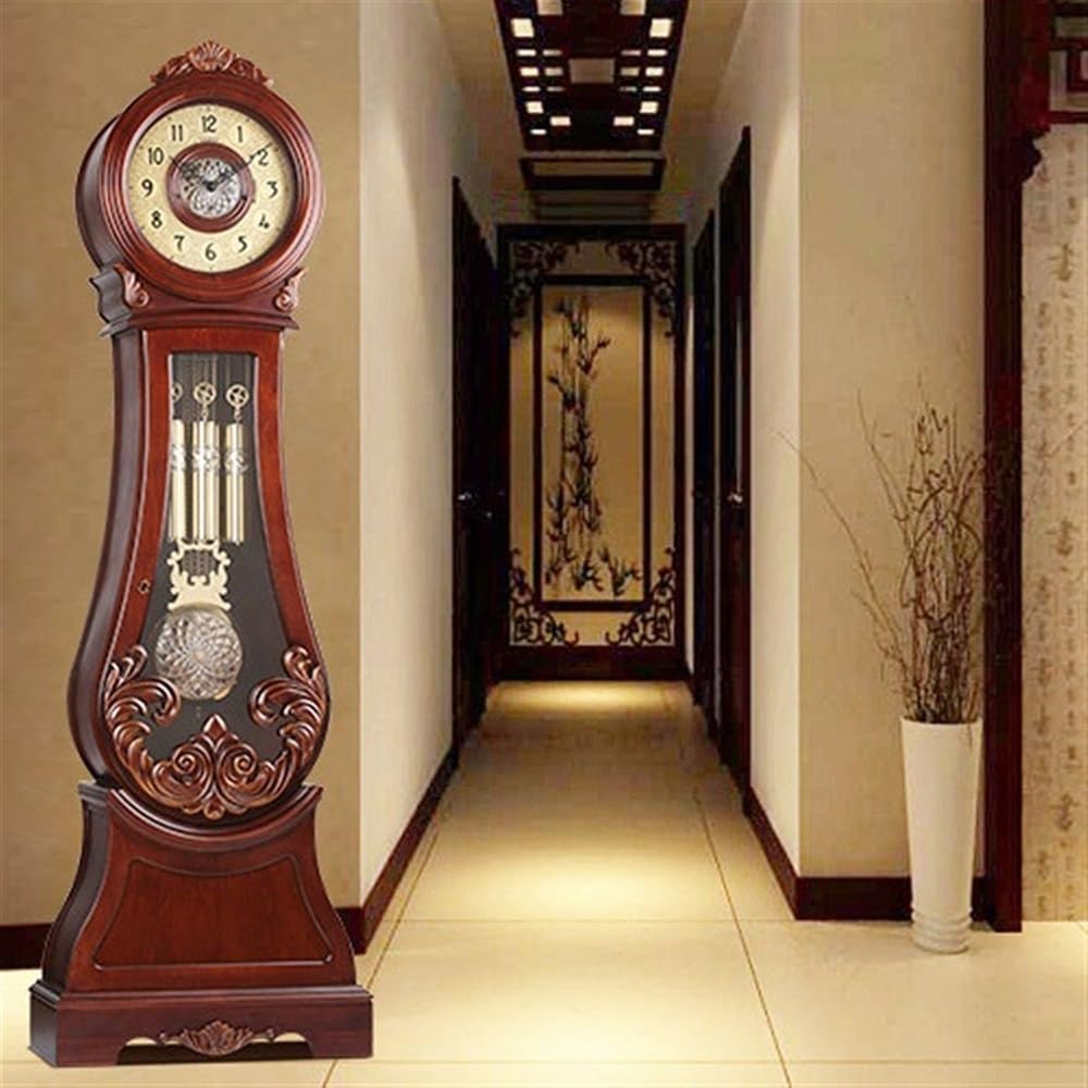 Decorativo Reloj de pie retro musical mecánico estilo chino para la oficina | Reloj de piso Reloj de sala de estar