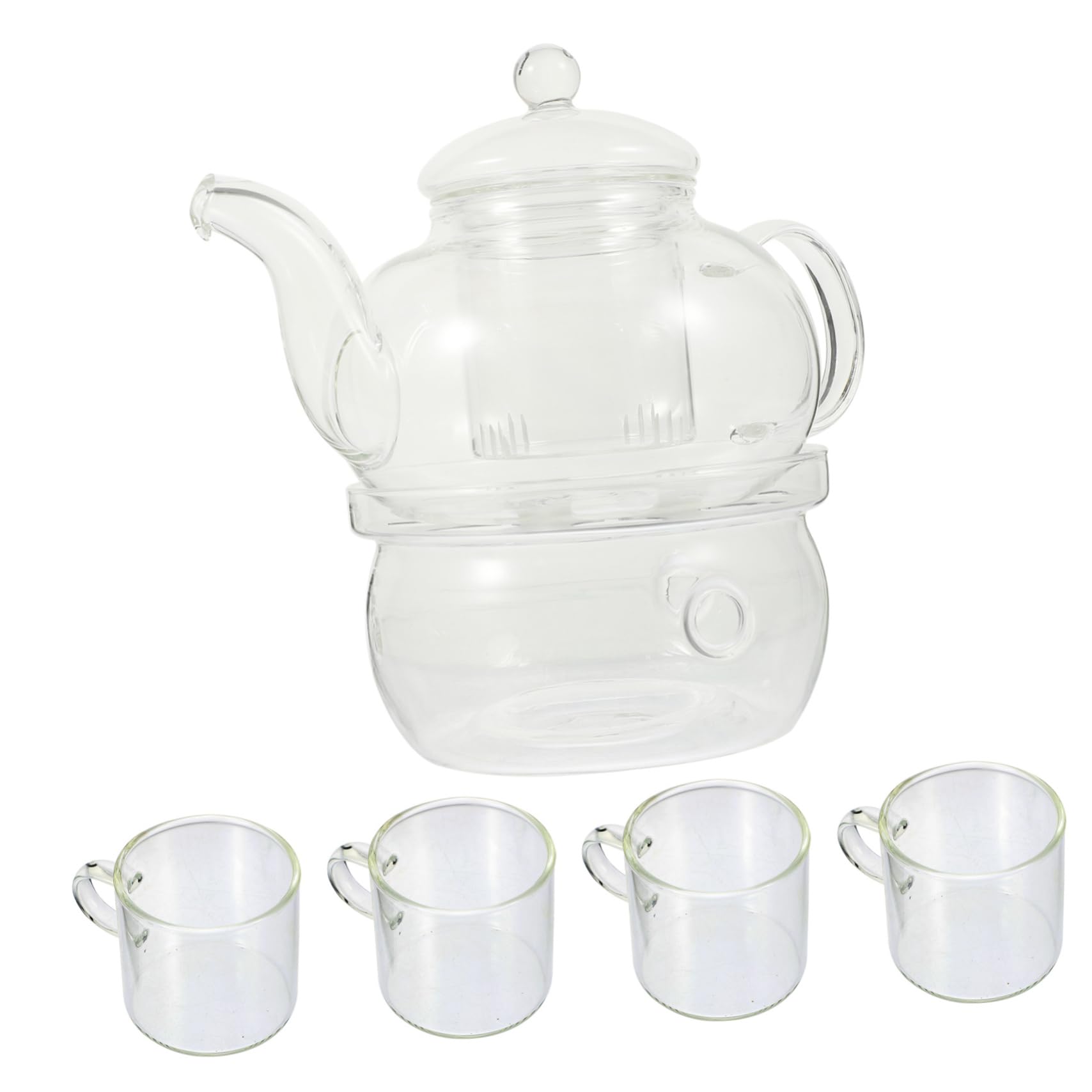 Luxshiny Teekanne Glas mit Tasse für Teezeremonie Zubehör für Tee Service Teekessel Kung-fu-teezubehör für Zuhause Hotel Teestube
