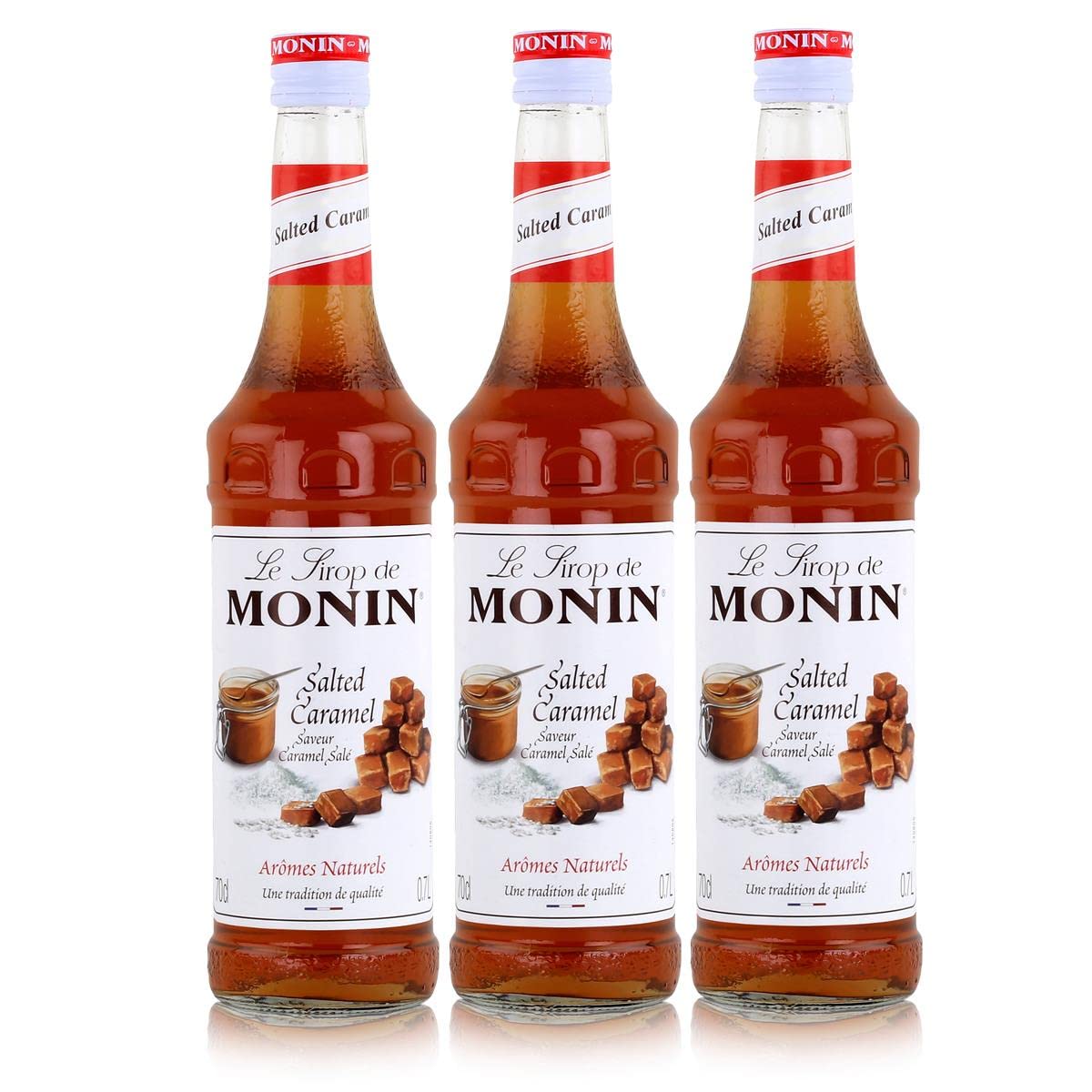 Monin Syrop Salty Caramel, solony, 0,7 l, 3 sztuki w opakowaniu
