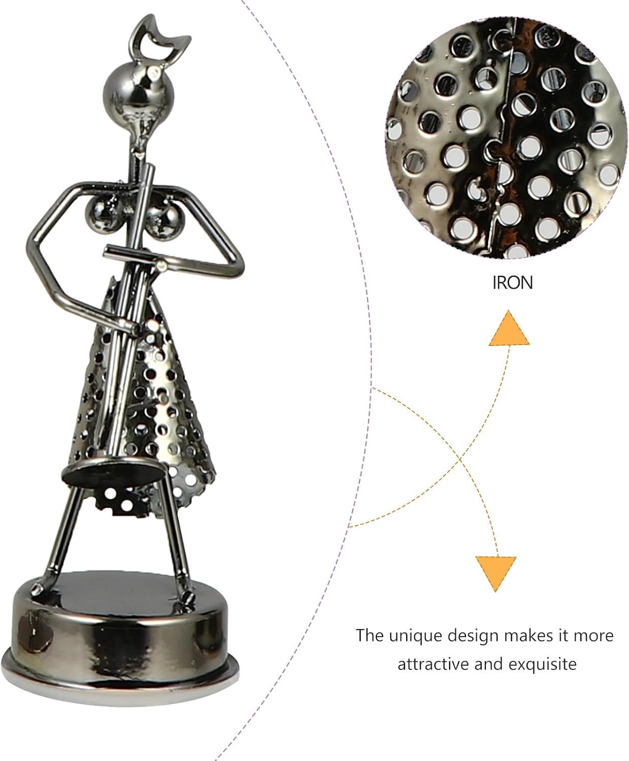 5 Piece Iron Art Figure Adornment Desktop Band Decor image 3