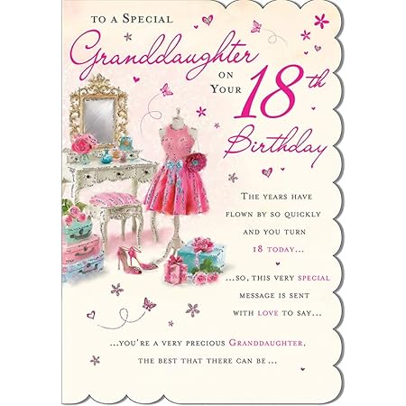 Happy 18th Birthday Granddaughter Quotes Amazon.com : 18Th Granddaughter Birthday Wishes Age 18 Card By Wishing Well  : Office Products