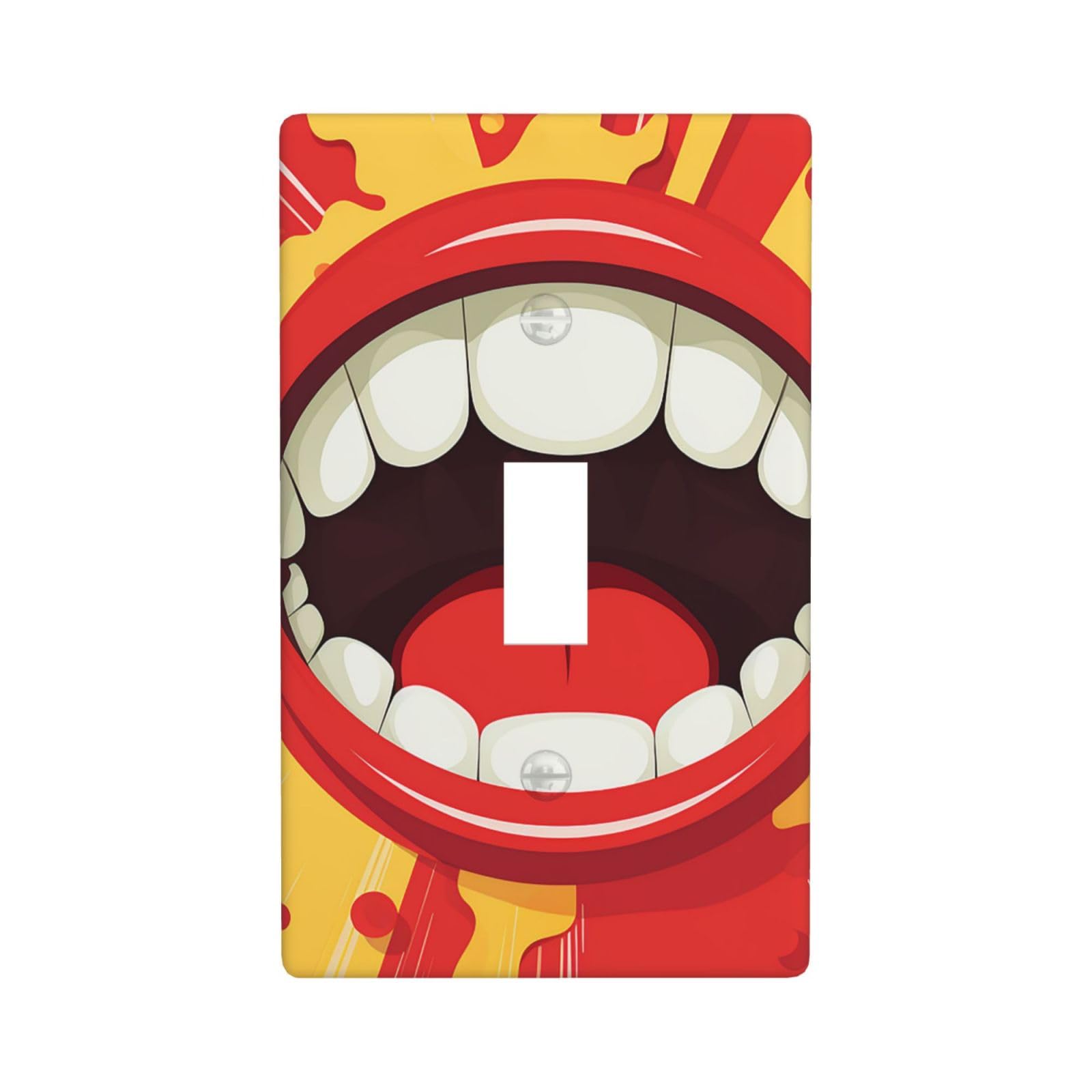 Decorator Wall Plate Cover Single Toggle Light Switch Cover open the mouth Wallplates Blank Electrical Rocker Switch Plate Covers for Electrical 4.5" x 2.76"