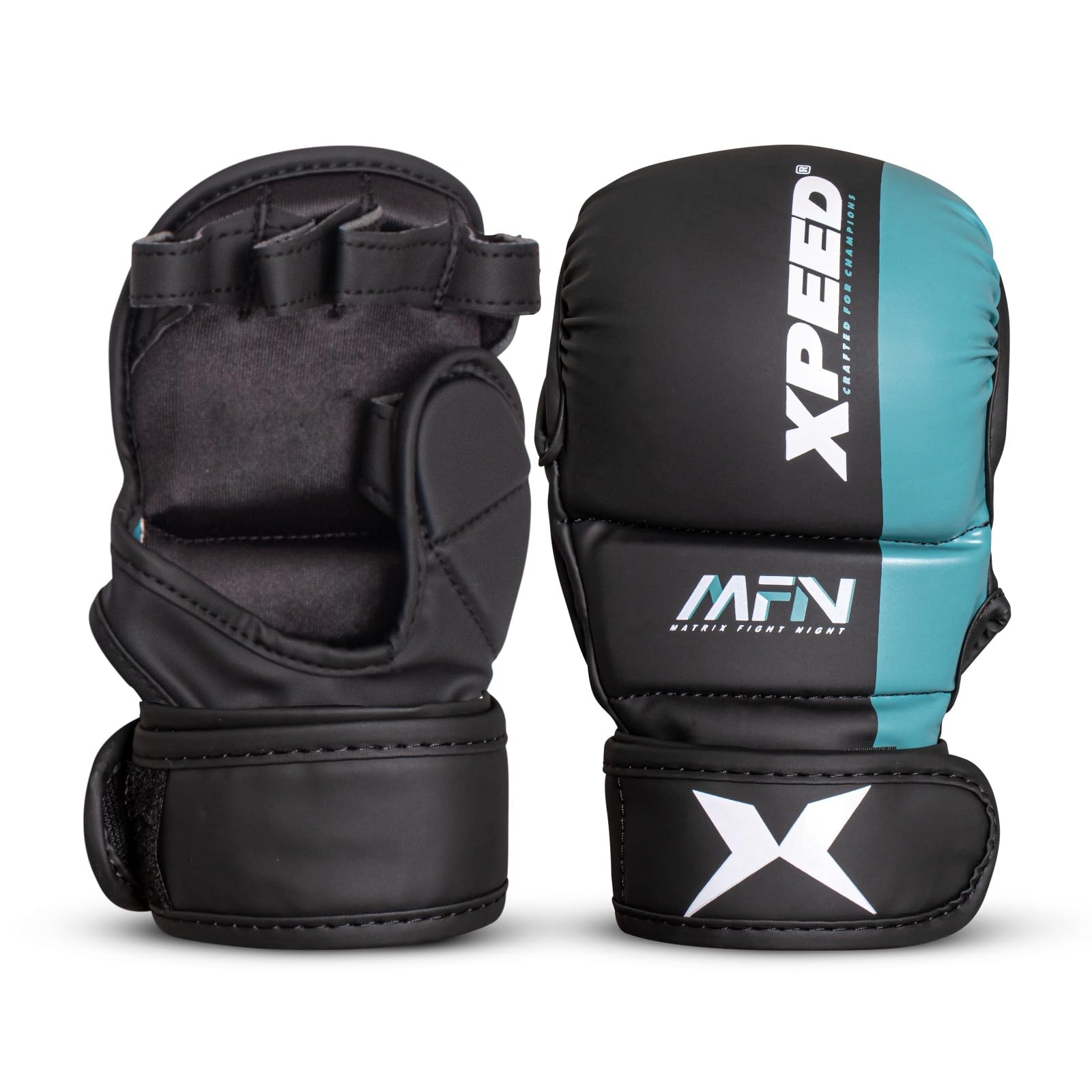 XPEED MFN Striking Grappling Gloves XP1504, PU Leather Training Gloves for Martial Arts, Combat Sports & Sparring – Wrap-Around Hook and Loop Closure (S/M)-image-48