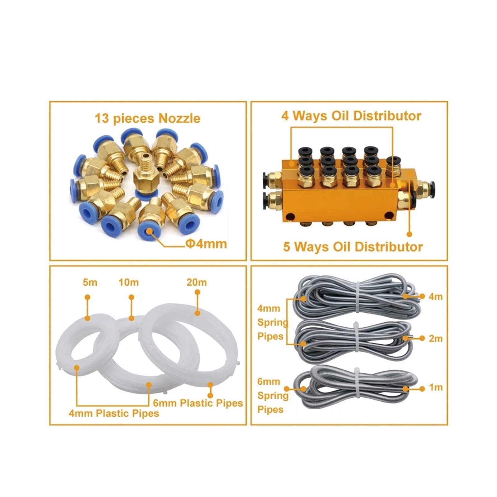 Máquina de rellenar líquida, Kit de bomba lubricación CNC 1L/2L, AC220V, electromagnética automática 4mm/6mm con salida aceite for máquinas herramienta(110,2L kit no Gauge 4mm)