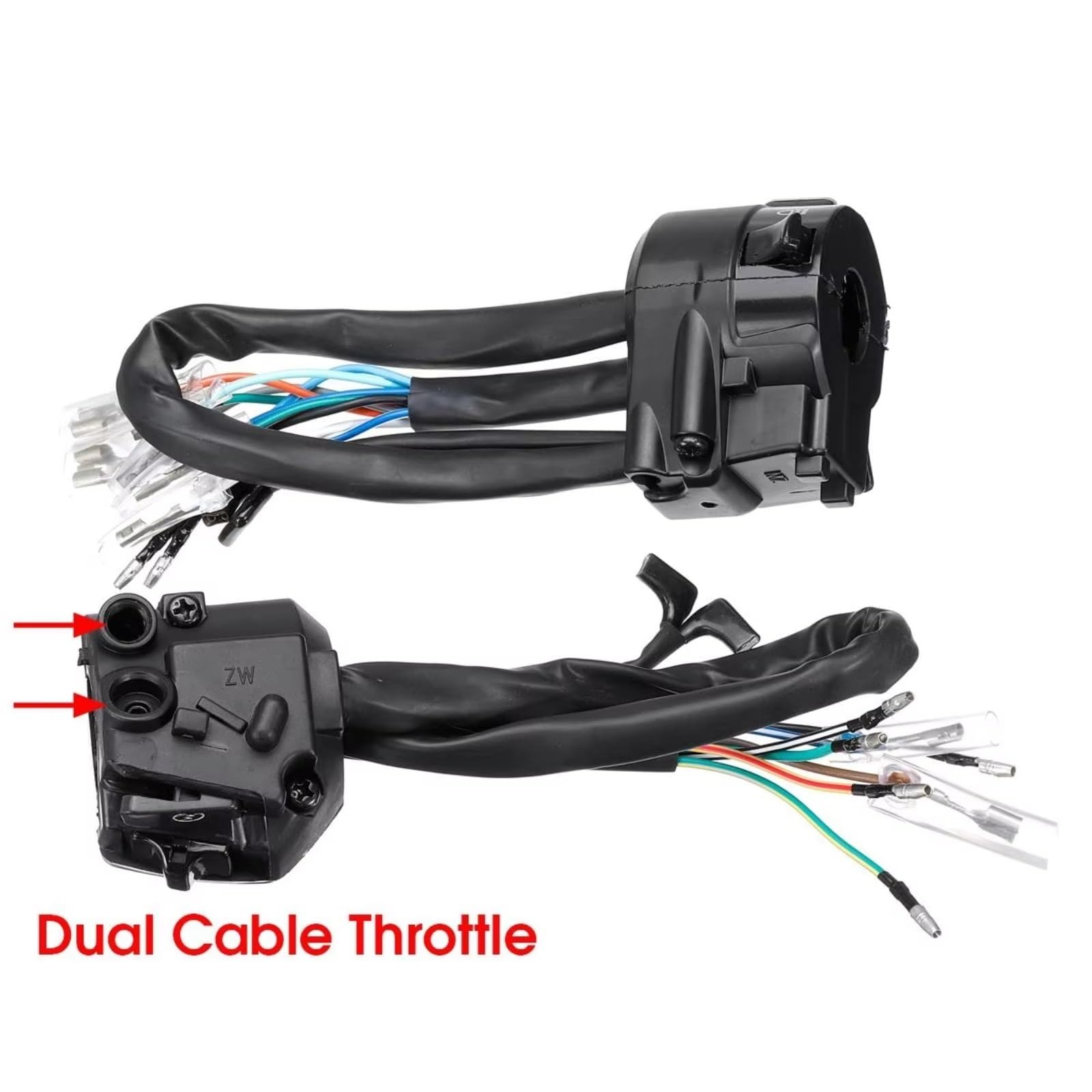Interrupteur d'allumage avec Verrouillage, Commandes de Guidon 7/8", klaxon, Clignotants, Phare, Interrupteur de démarrage électrique, Double accélérateur, pièces universelles pour Moto 12 V