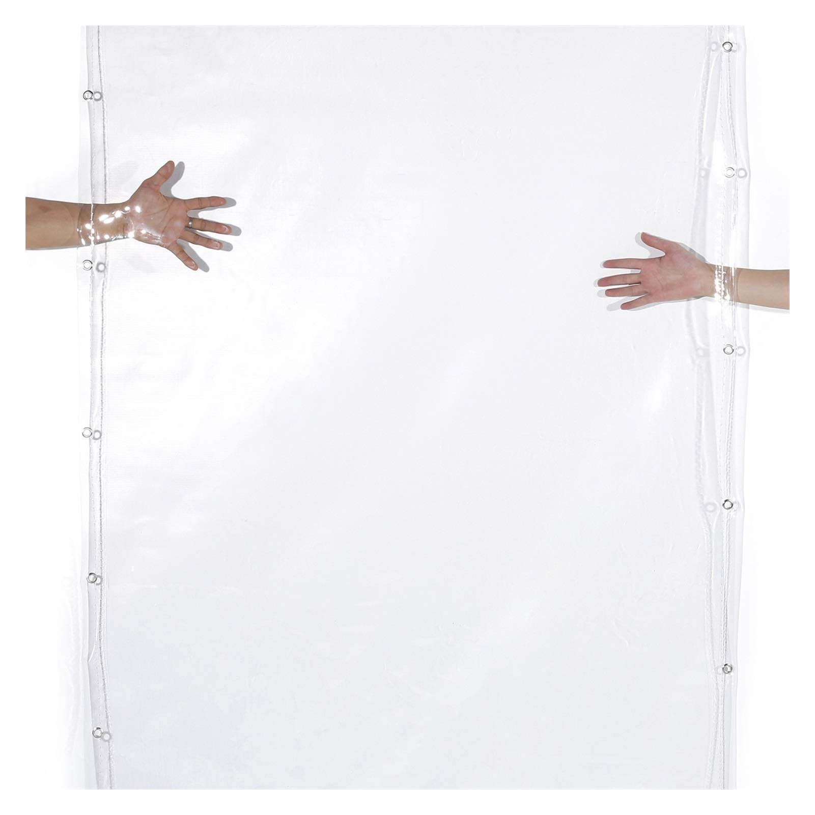 RLINZ Transparent Waterproof Curtain Viewing Shed Thickened PVC Plastic Rain Shield Rainproof and Windproof Tarpaulin Rain Shed Outdoor Shed Tarpaulin,Customizable (1Mx2M)