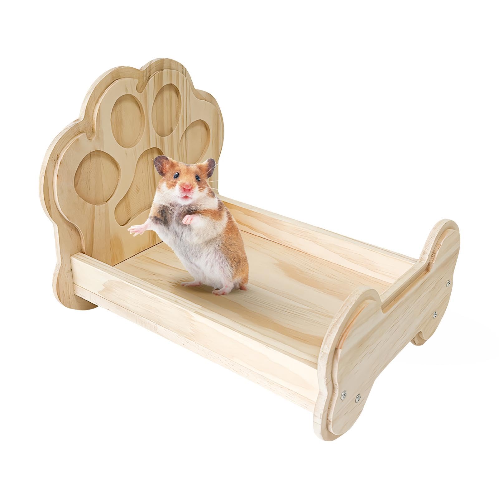Cama de hámster para jaula en madera elevada para dormir chinchillas y hurones