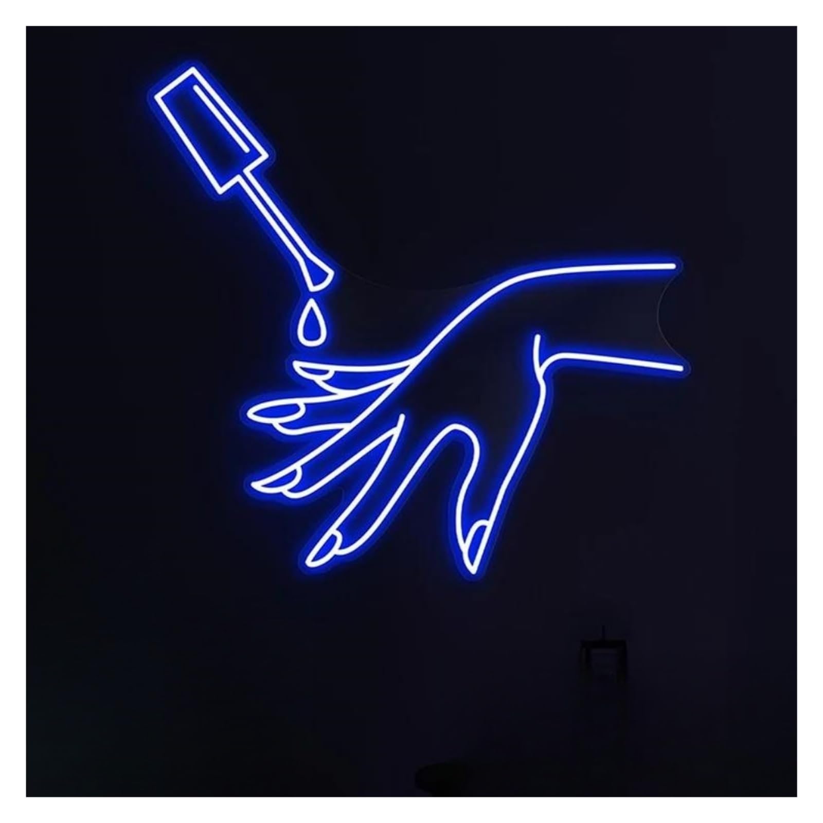 SHOUXI Sign Lamp Hand Painting Nails Neon Sign for Beauty Salon Room Wall Art Decor Nail Polish Light Nail Artist Home Decoration Light Signs(B,90CM)