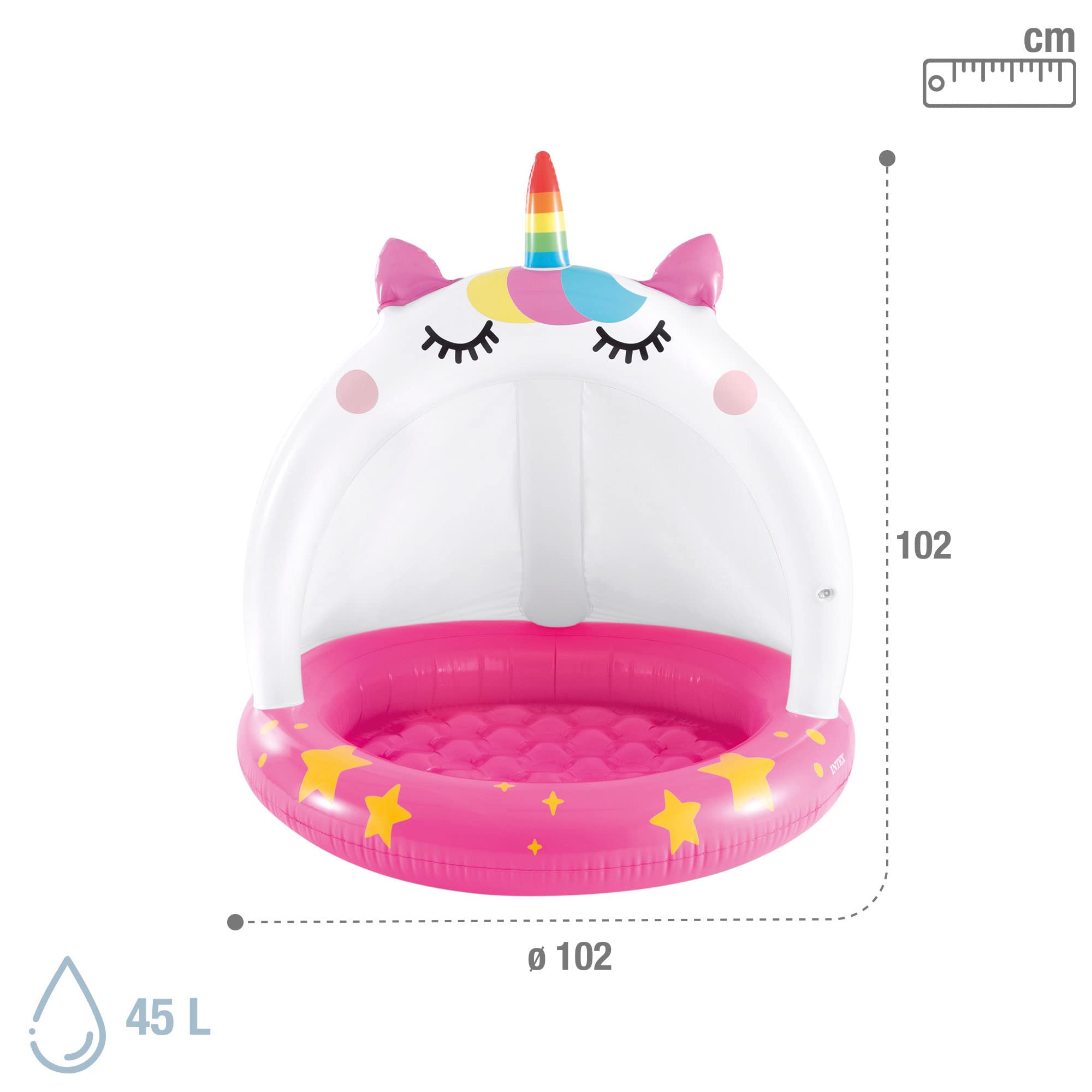 Intex 58438 Unicornium Inflatable Pool with Inflatable Ceiling and Floor, Baby Pool, Measures 40" in Diameter and 40" high - Image 4