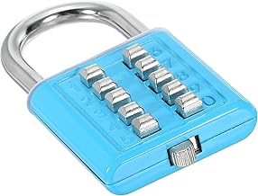 PATIKIL 10桁 ボタン組み合わせ南京錠 5つ 位置ロック機構プッシュボタンセキュリティデジタルロック ジムスポーツロッカーキャビネットツールボックス用 ブルー