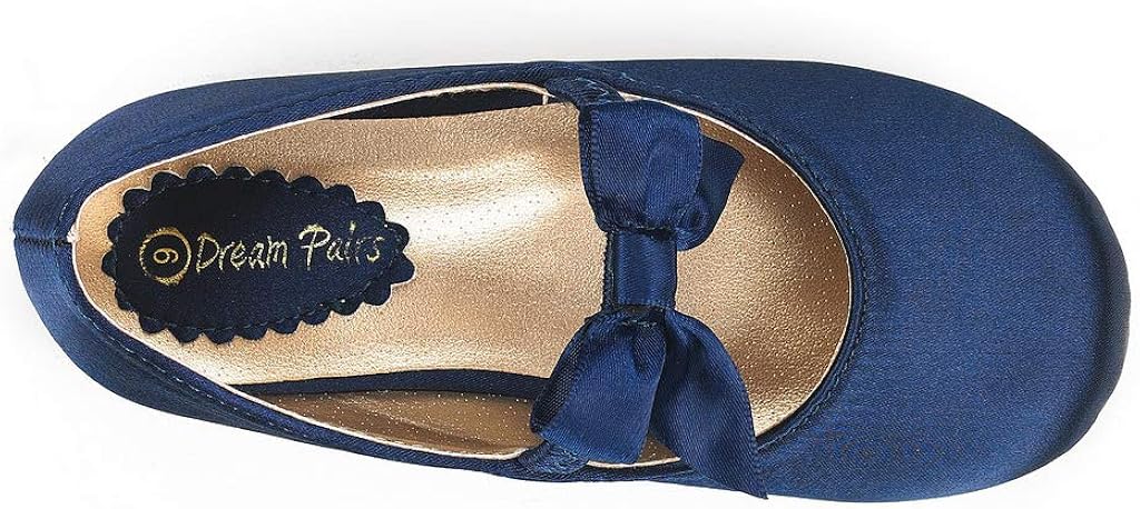  | DREAM PAIRS Girl's Mary Jane Front Bow Elastic Strap Ballerina Flat | Flats
