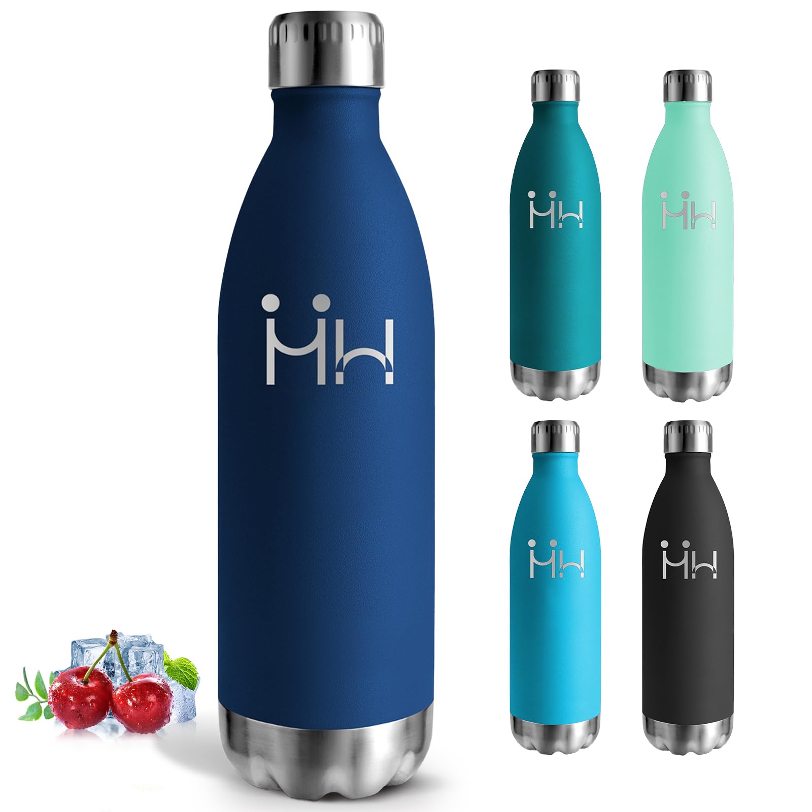 Mujigaga Insulated Water Bottle, 1 Litre Water Bottle, BPA Free, Stainless Steel Water Bottles, Leakless, Thermal Bottle, 18/8 Stainless Steel, Water Bottles for Running, Picnic, Fitness, Climbing