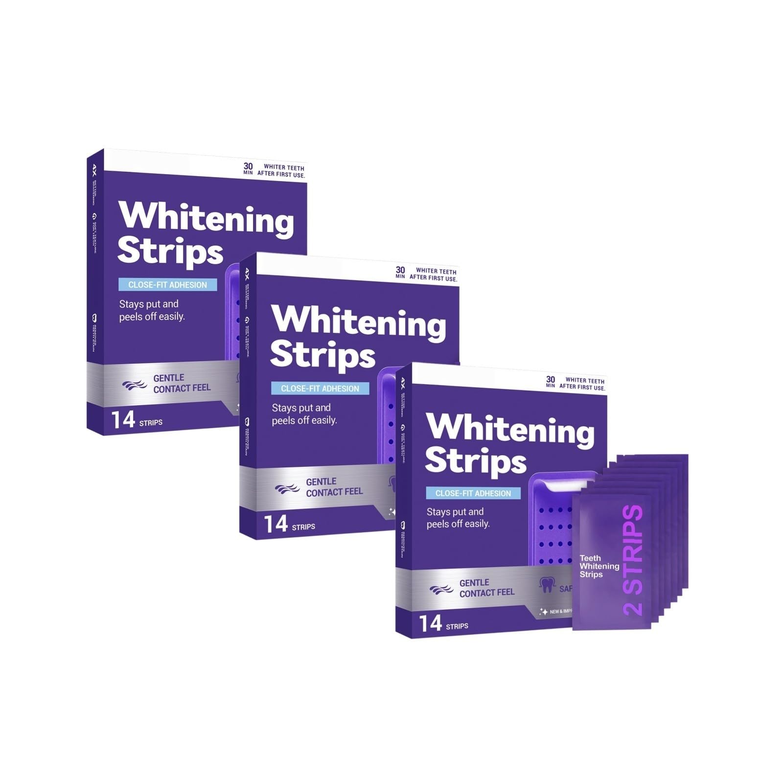 Purple Whitening Strips, Teeth Whitening Strips, Teeth And Limit Stains | Purple Peroxide Free Dental Whitening Strips, Whitening Strips withFormula for a Bright Smile at Home