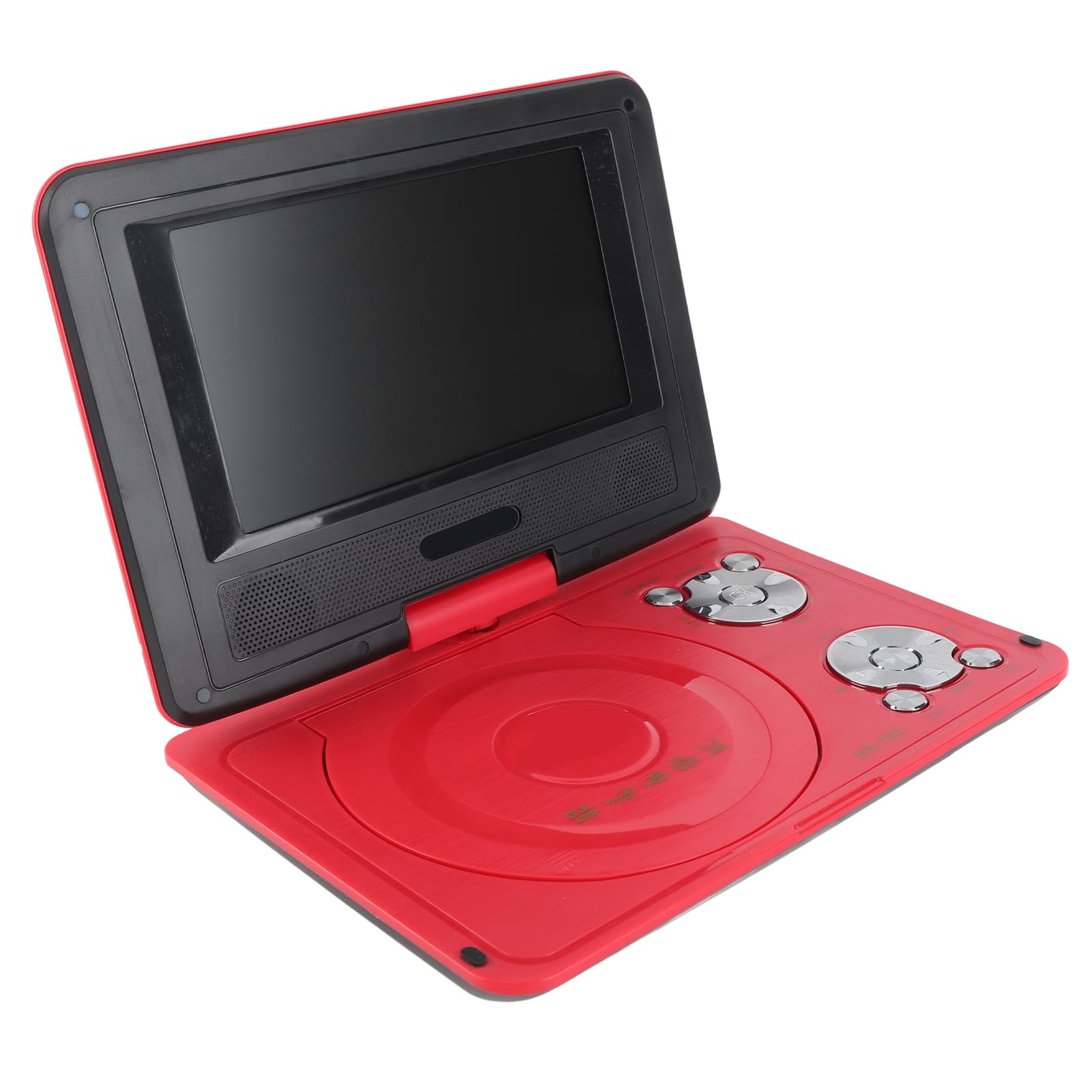 Mini Lecteur DVD Portable de 6,8 '', avec écran Panoramique LCD HD Pivotant à 270 °, Prise en Charge de la Carte USB/SD/Sync TV et de Plusieurs Formats de Disque, pour Les Enfants(Rouge)