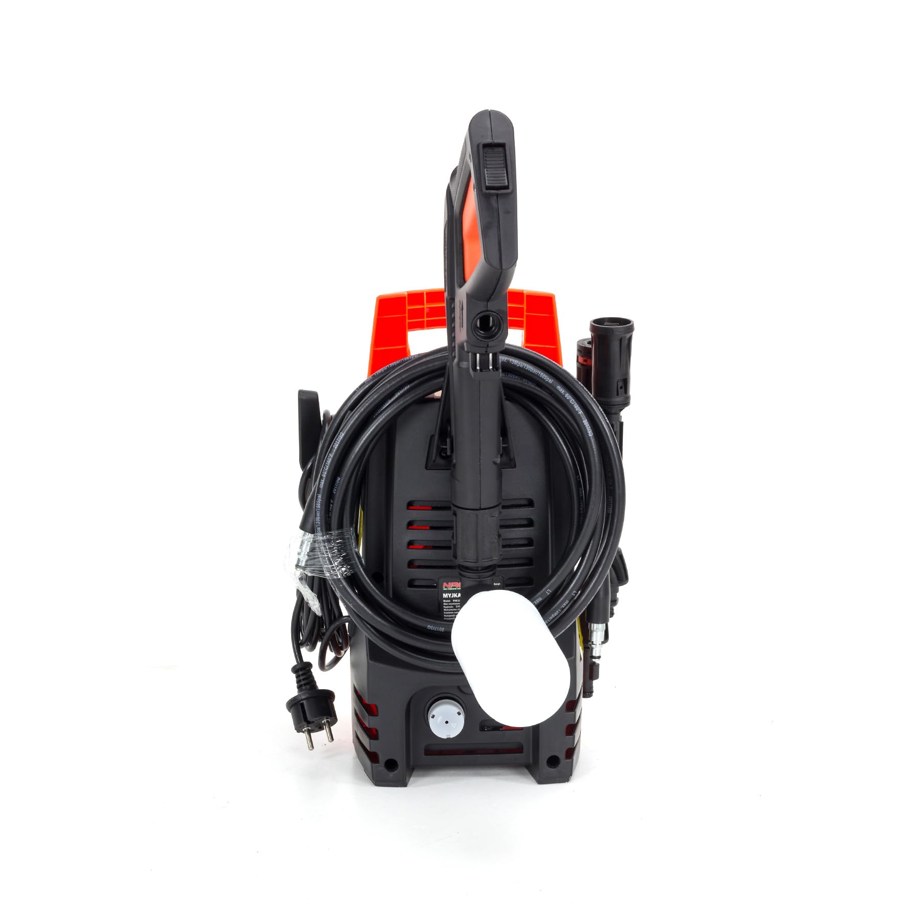 NAC myjka wysokociśnieniowa 1200 W, 100 bar, kompaktowa myjka ciśnieniowa, mała myjka wysokociśnieniowa (5 kg), pompa aluminiowa 390 l/h, z wężem 5 m, automatyczne zatrzymanie do samochodu i ogrodu