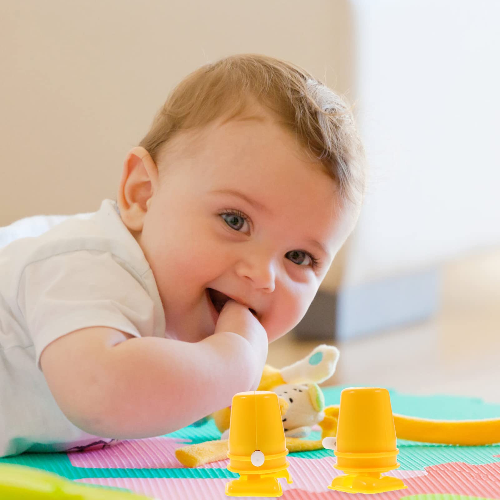 VALICLUD 6PCS Wind Up Walking Mechanical Feet Plastic Clockwork Movement for DIY Crafts, Model Cars, Robot Toys