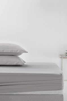 Yata  Nemty  ift Ki ilik Pamuk Saten Lastikli  ar af, Gri, 160 x 200