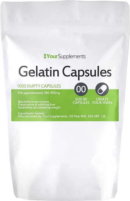 Your Supplements - Size 00 Empty Gelatin Capsules (1000 Pack)