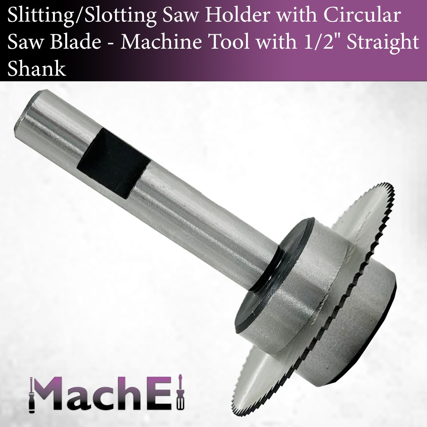 Slitting/Slotting Saw Holder with Circular Saw Blade - Machine Tool with 1/2" Straight Shank