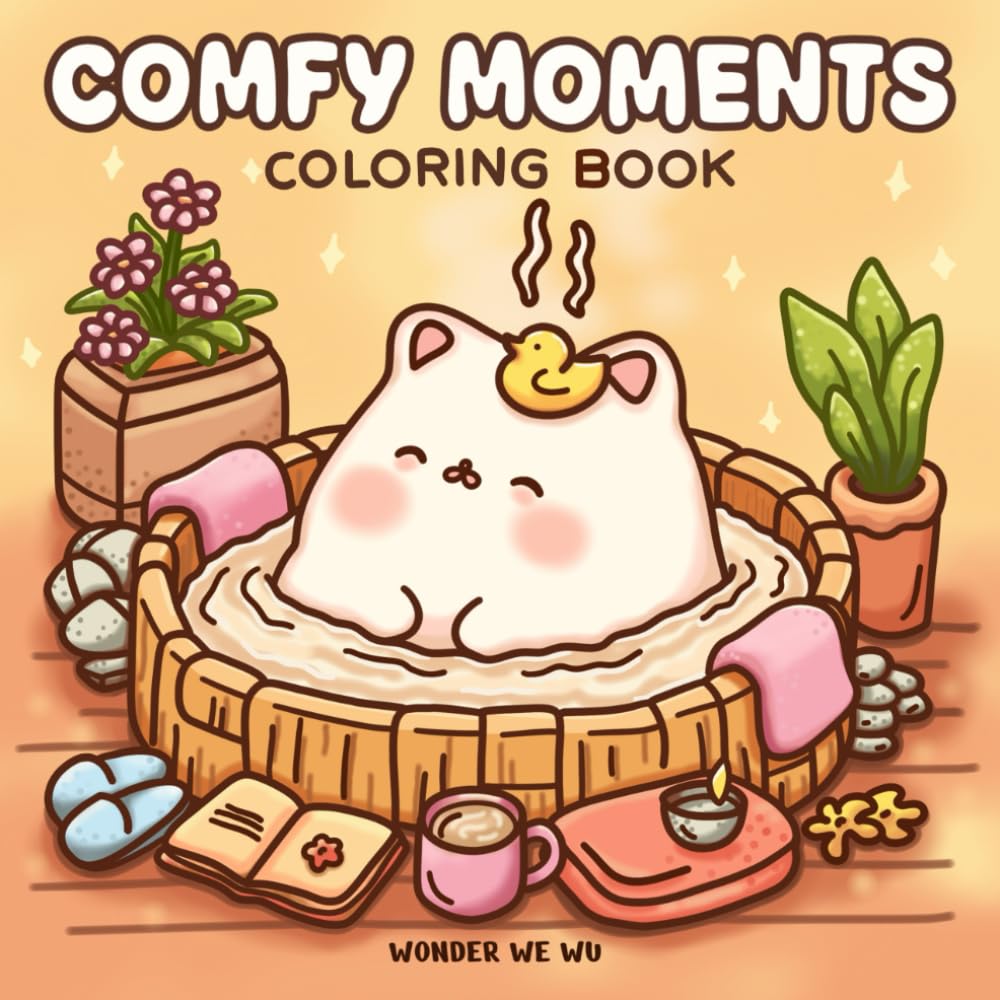 Comfy Moments: Coloring Book for Adults and Teens Featuring Cute Animal Characters in Cozy Vibes with Bold and Easy Designs for Relaxation