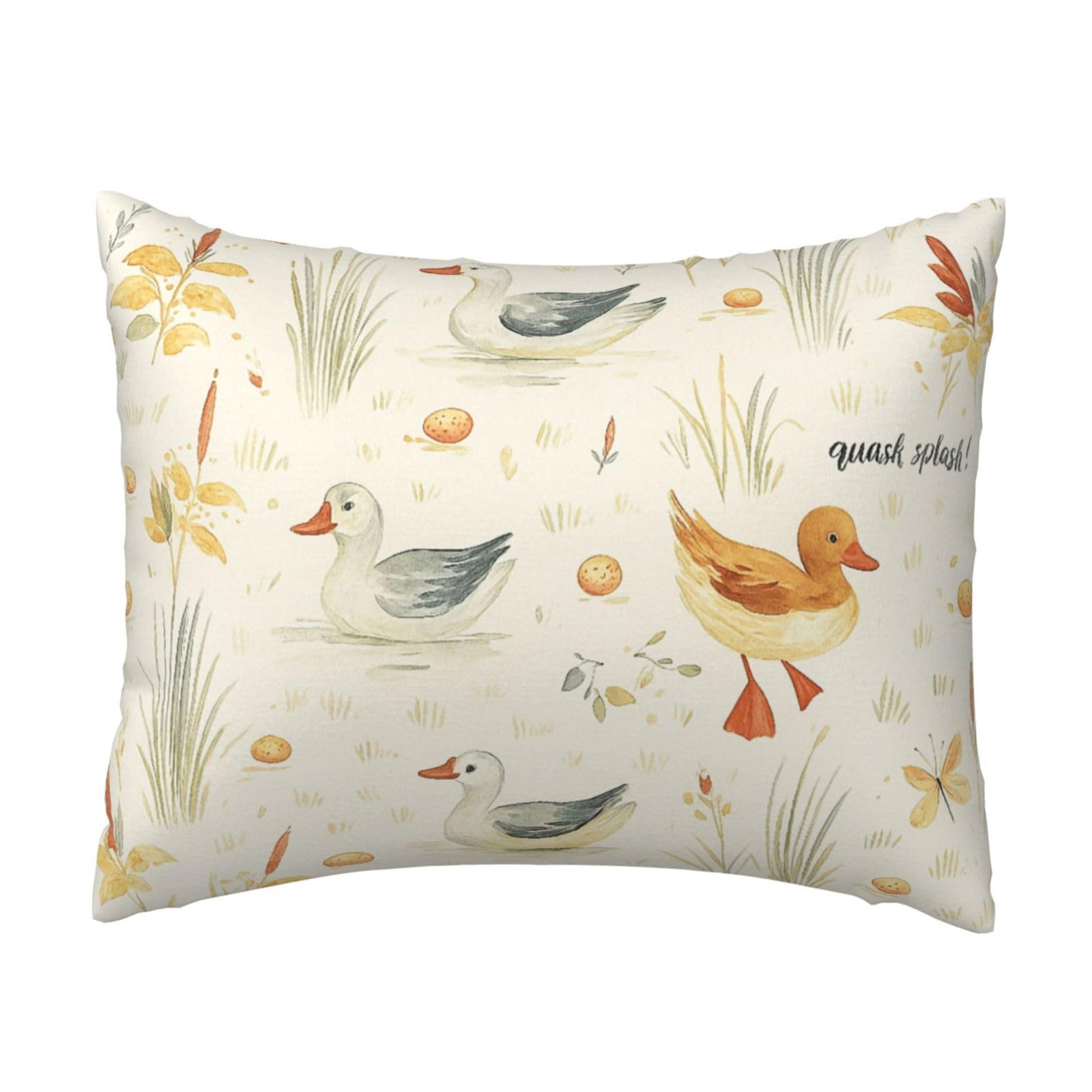 Vintage Duck and Egg Pillowcase Soft Plush with Zipper Decorative Pillowcovers 16x20 in