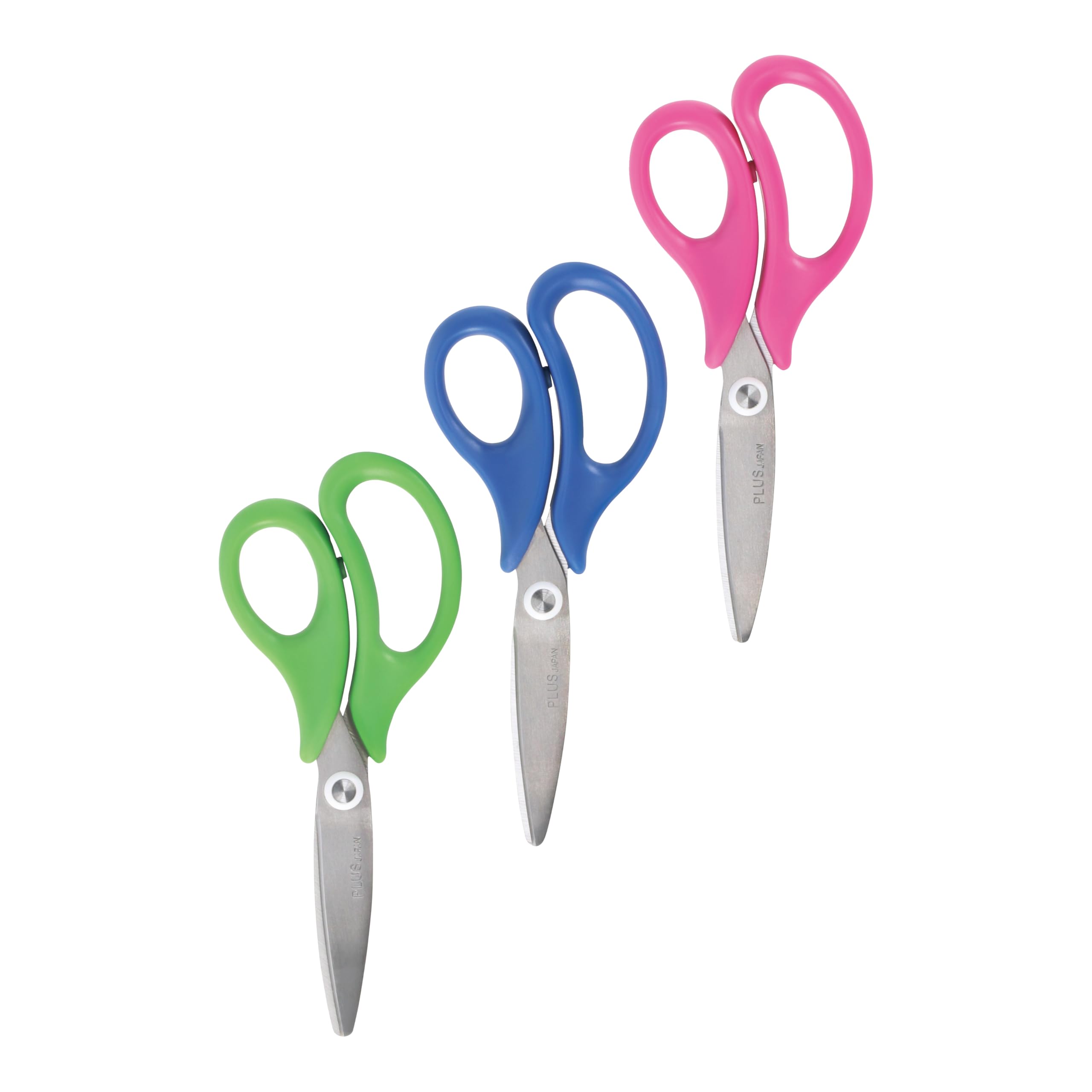PLUS forbici scuola, ideali per bambini e creazioni fai da te, Display 24 pezzi, verde/blu/rosa