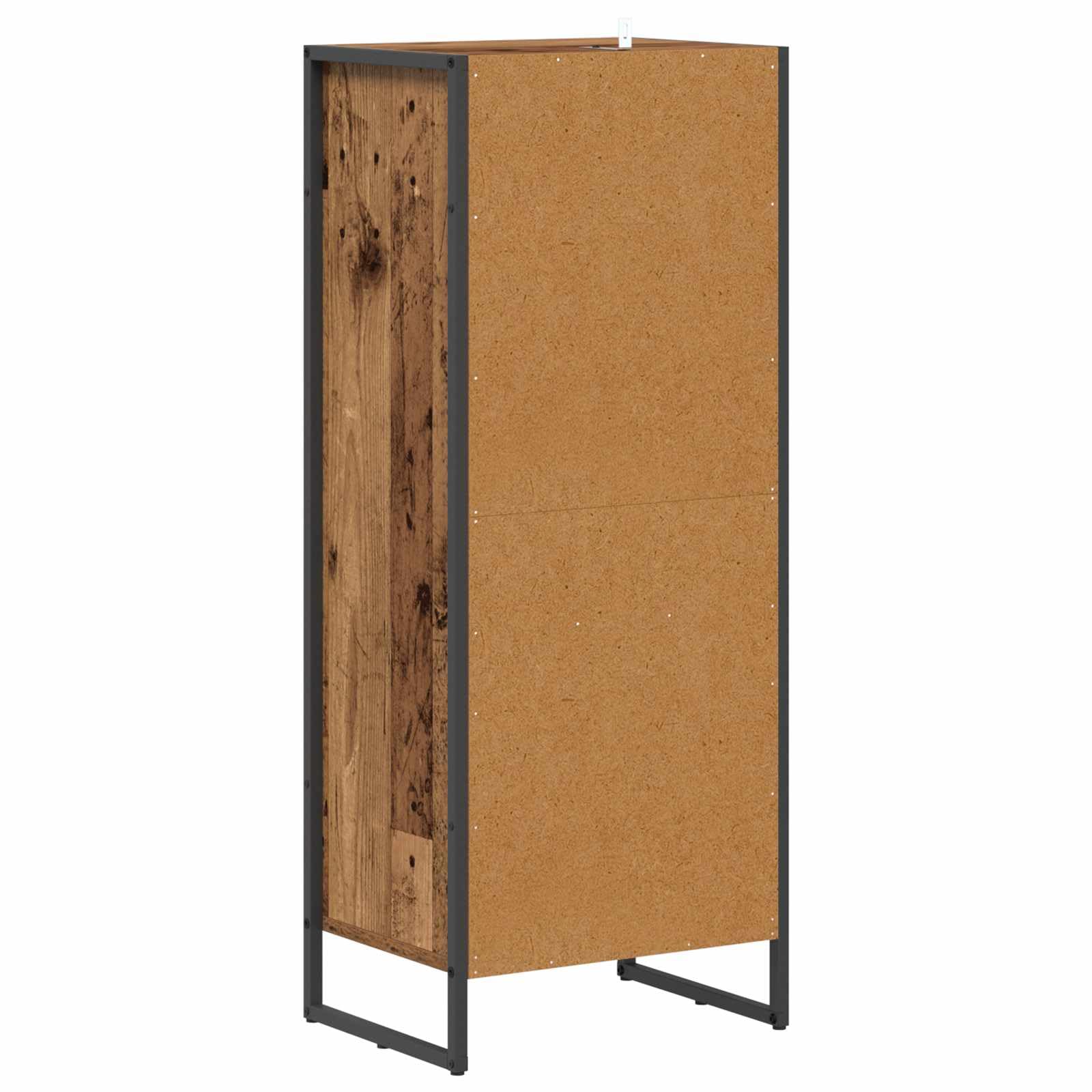 Mueble de baño de madera vieja 40 x 30 x 100 cm con cajón y puerta, ahorra espacio, patas de acero, moderno