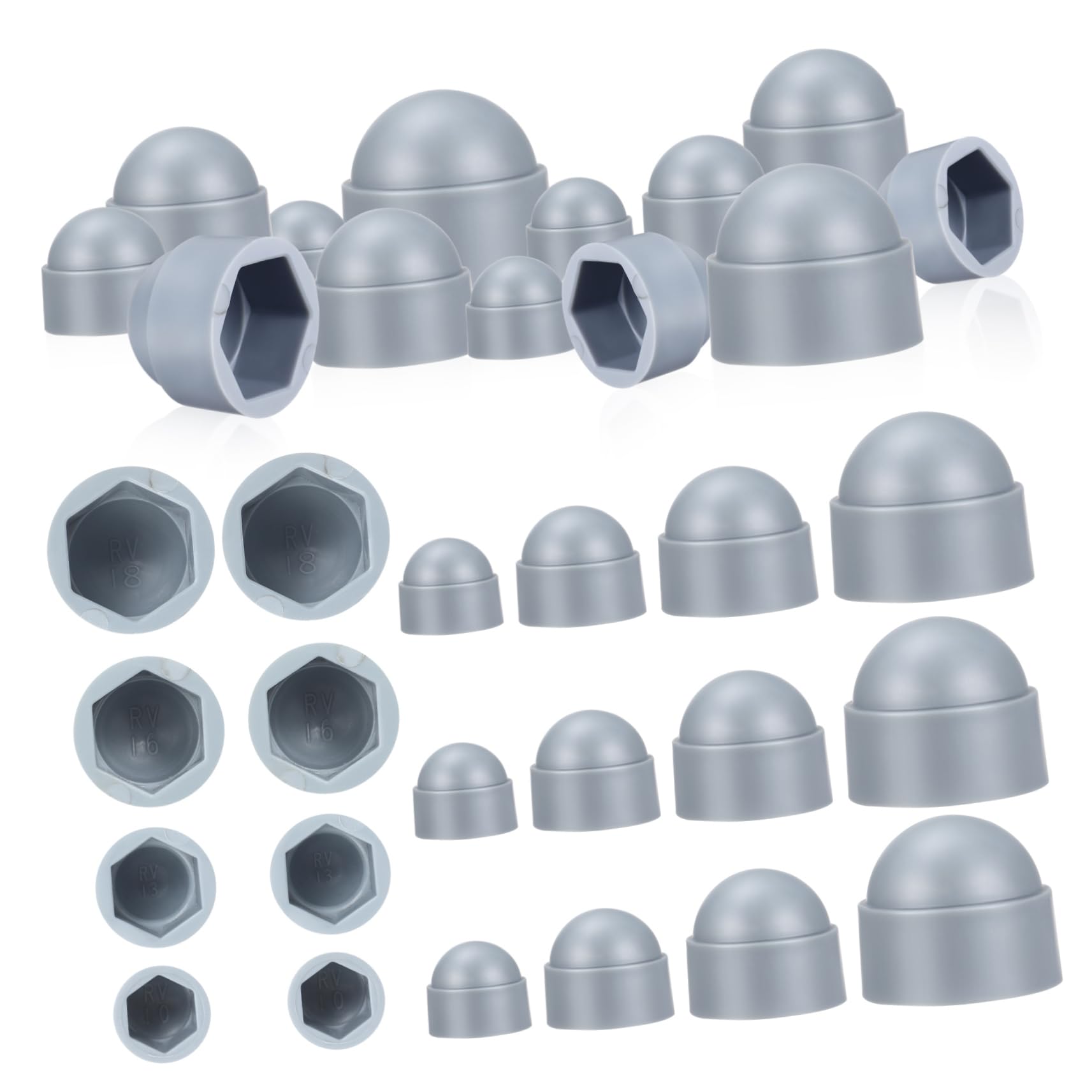OSOLADY 40Pcs Plastic Hexagon Nut Covers Reusable Nut Caps for Automotive Construction and Mechanical Applications Included