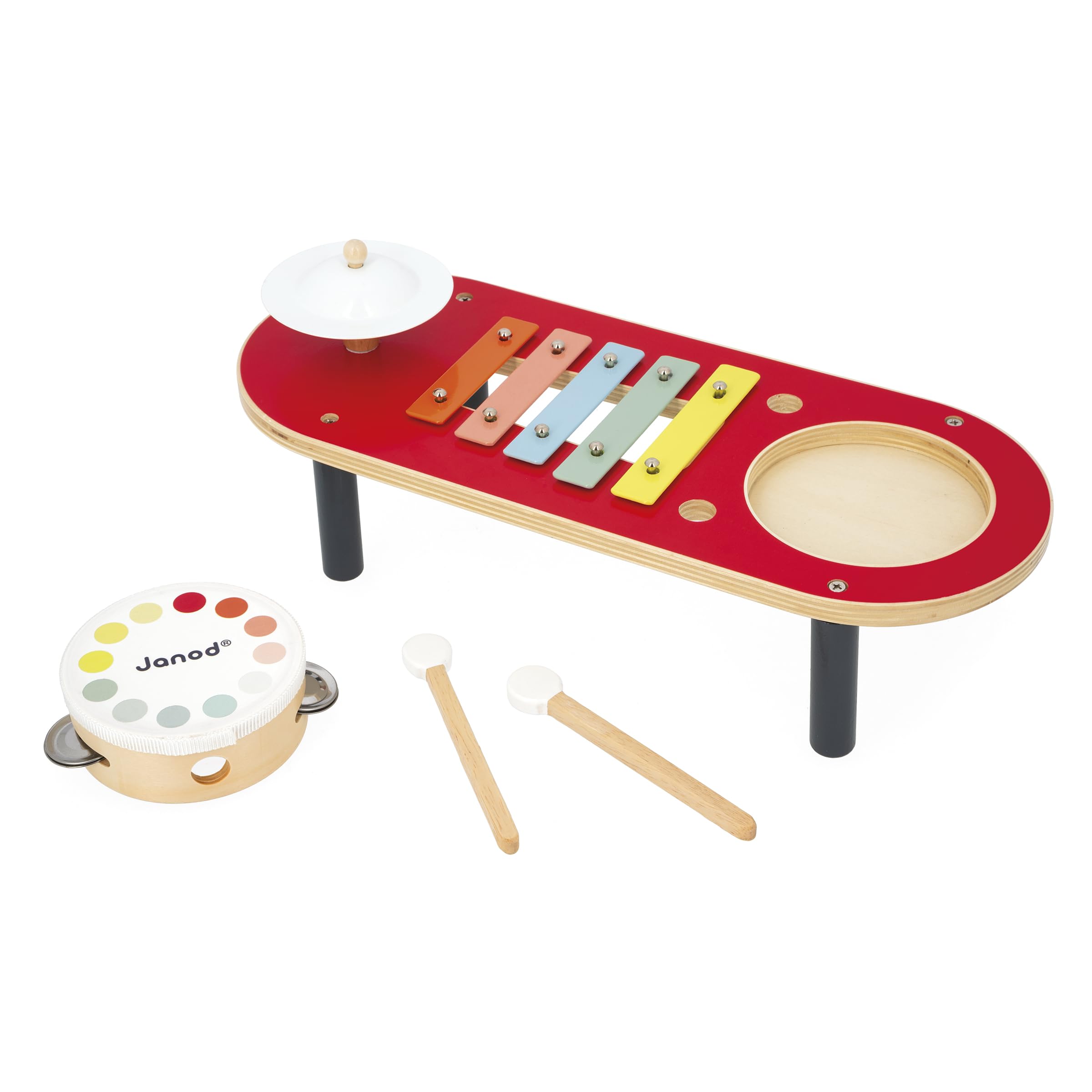 Janod - Mesa Musical de Madera - Instrumento Musical para niños - Juguete de imitación y estimulación Musical - A Partir de 18 Meses