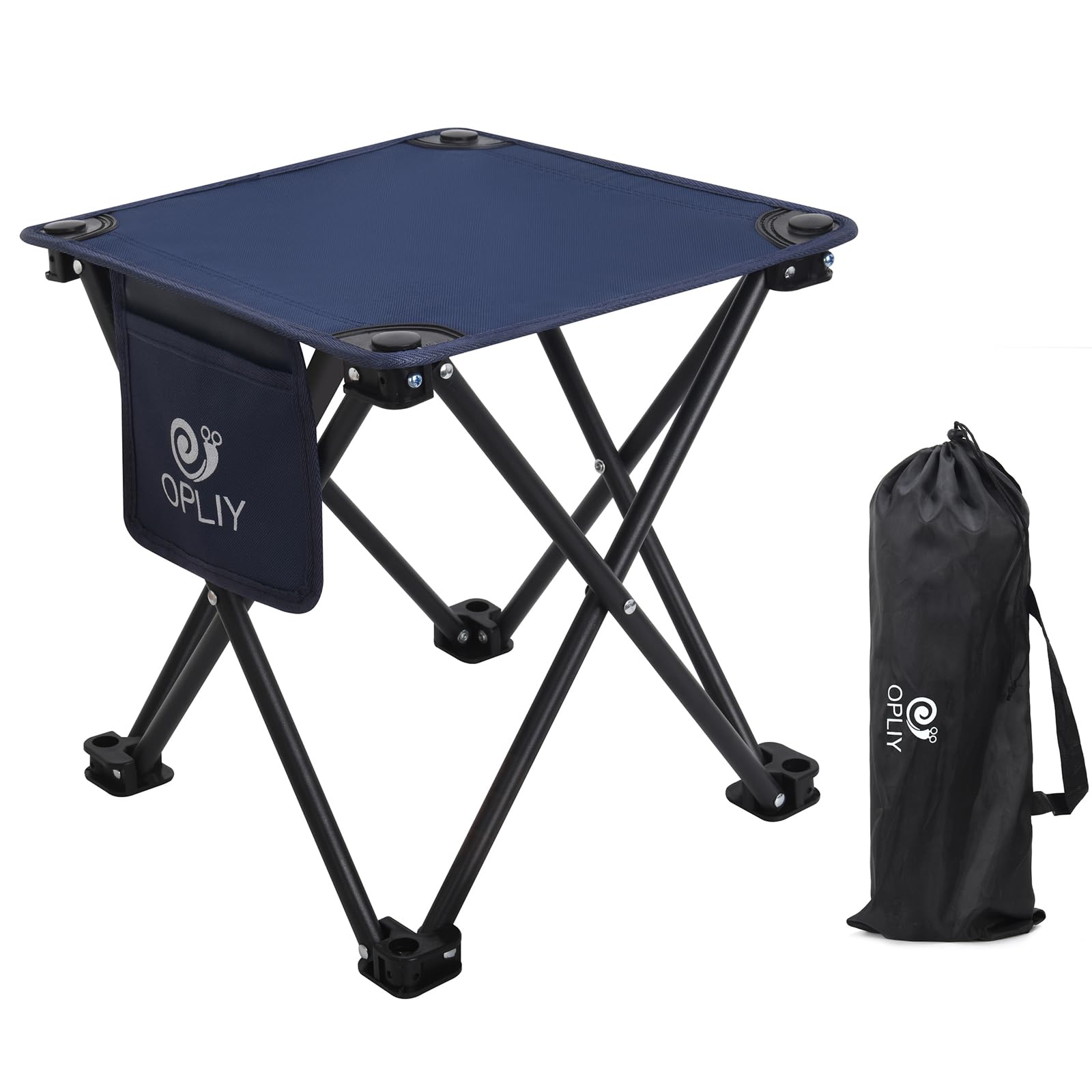 Camping Stool, Folding Small Chair 13.5 inch Portable Camp Stool for Camping Fishing Hiking Gardening and Beach, Camping Seat with Carry Bag (Blue, L 13.5")