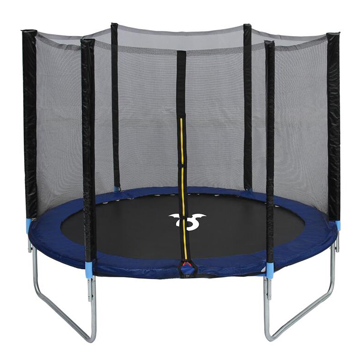 CHARLES BENTLEY Monster, Children's, 8ft Trampoline, with Safety Net Enclosure, Foam Padding, Galvanised Steel Frame, Sports, Gymnastics, Outdoor Play, Family, Kids, Enclosure Poles (244x244x200cm)