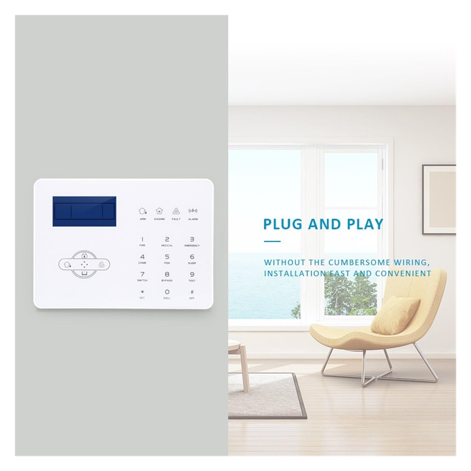 Système d'alarme Alarmes De Sécurité Intelligentes À La Maison D'alarme sans Fil De avec Le Système D'alarme D'intrusion D'écran Tactile Zéro taux de Faux positifs