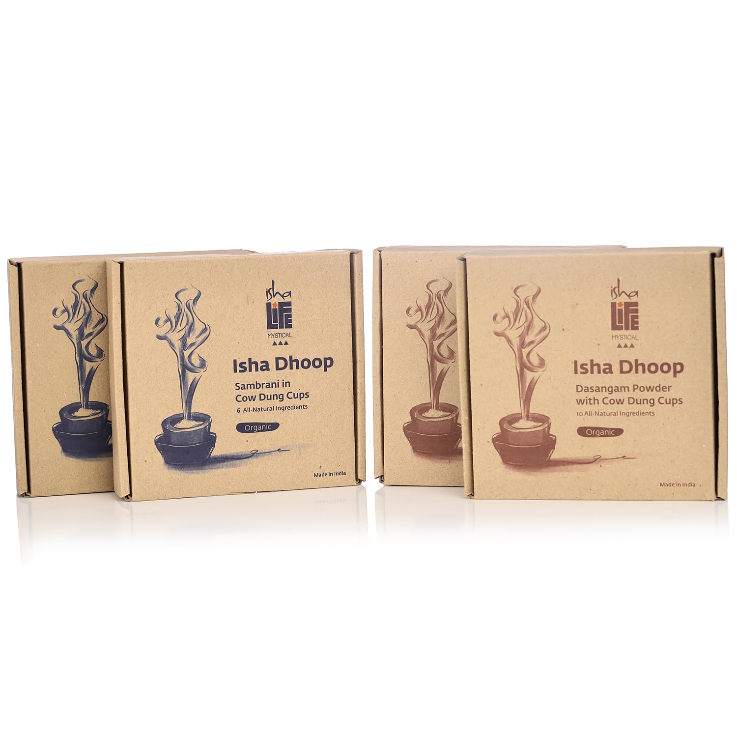 Isha Life Dhoop Combo. Sambrani & Dasangam with Cowdung Cup - 2 Packs Each-image-29