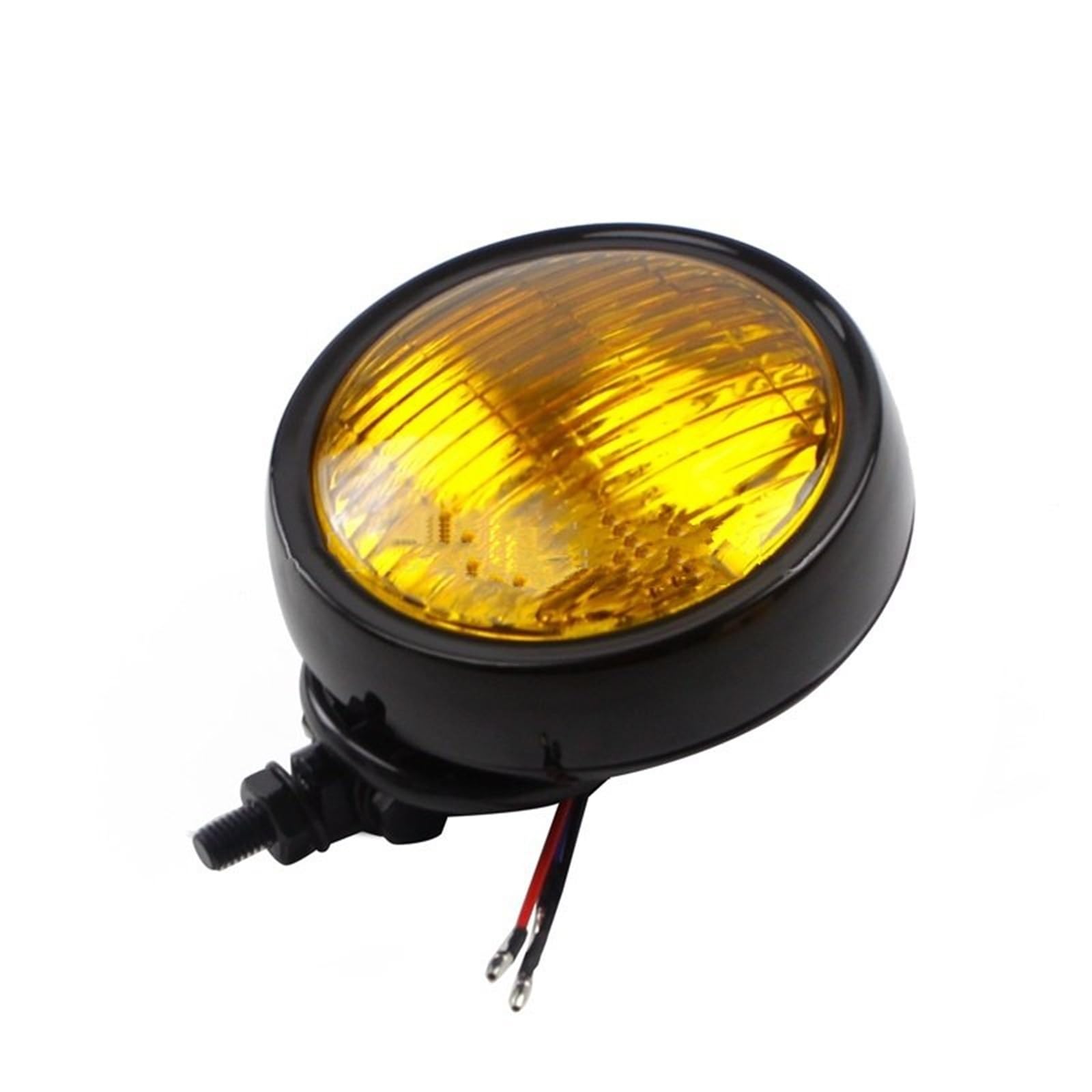Światło Do Jazdy Pasuje do Harley Touring Dyna Street Electra Glide4.5 "reflektory motocyklowe Retro osłona silnika światło przeciwmgielne Dziennej Dla(Black Yellow Lens)
