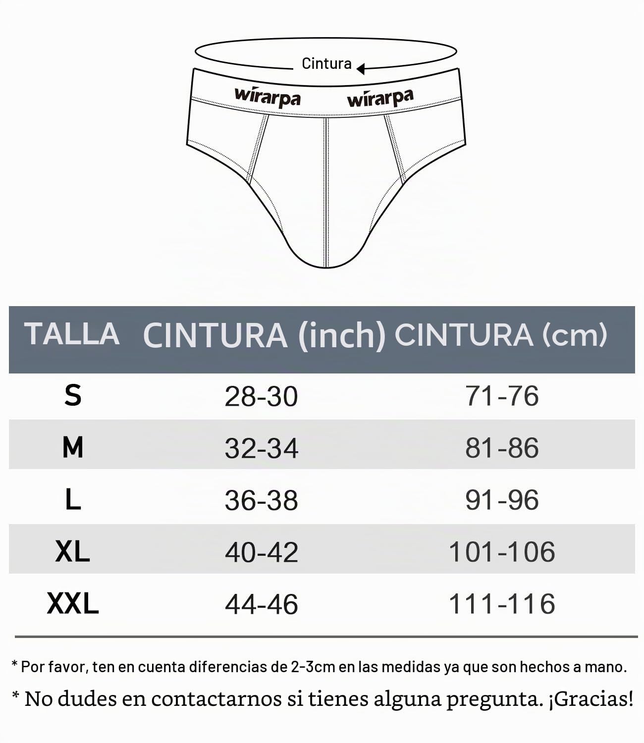 wirarpa Calzoncillos Slips para Hombre Algodón Elástica Talla S-XXL