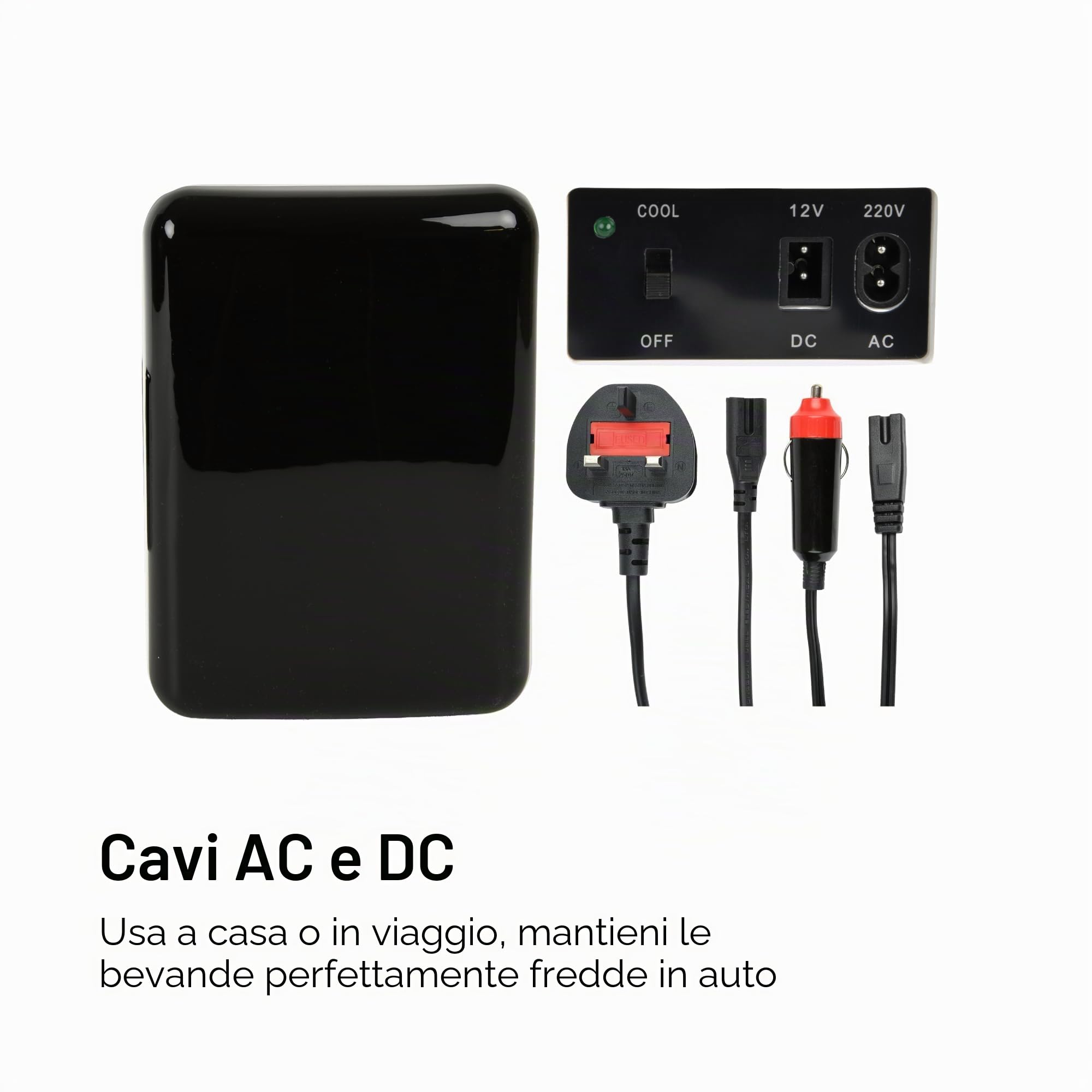 SLx Mini frigo da 4 l, 6 lattine per camera da letto, ufficio, auto e viaggi, refrigeratore silenzioso da 12 V/AC/DC per la cura della pelle, cosmetici e bevande (nero)