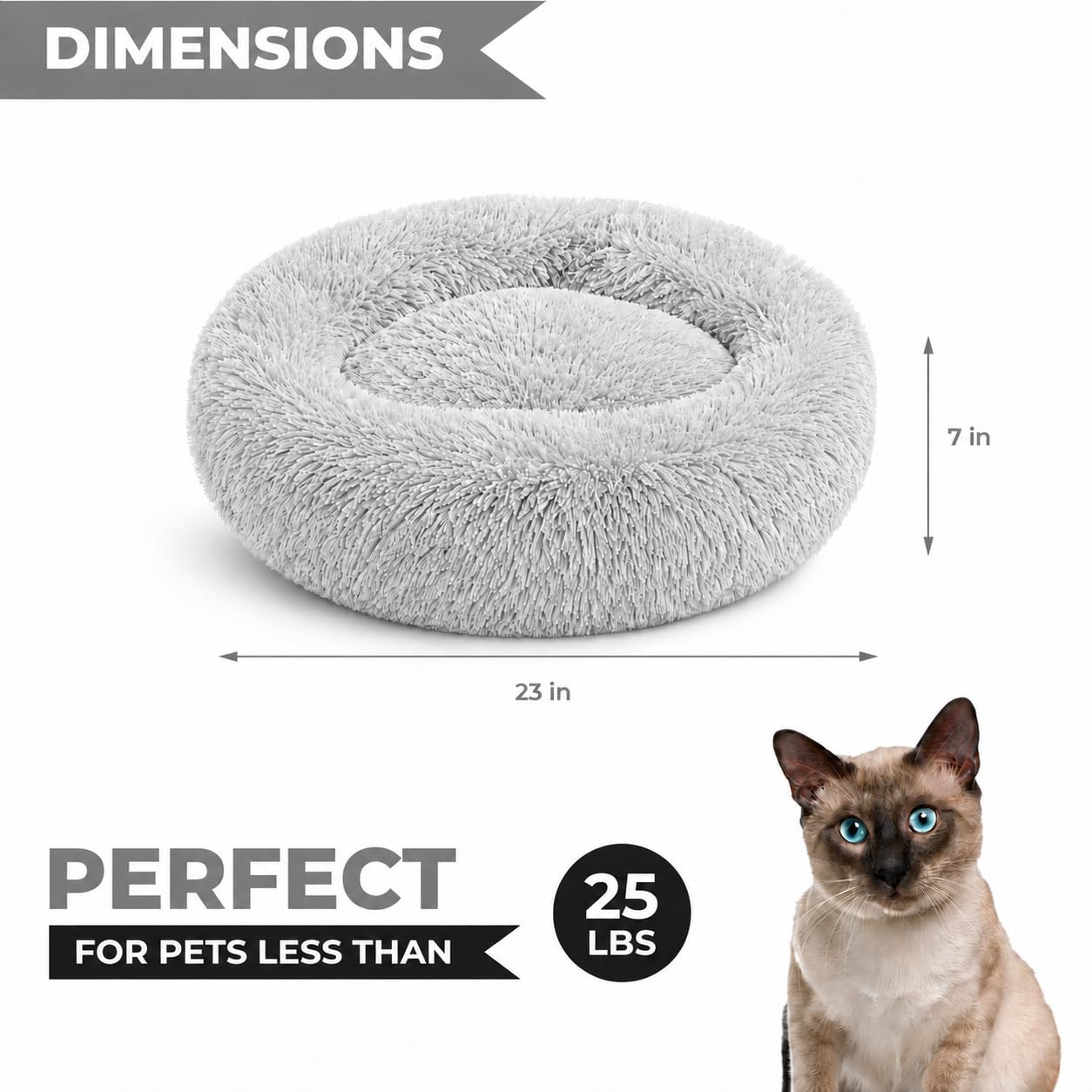 Whiskers & Friends Lit pour Chat d'intérieur Lavable, lit orthopédique Doux