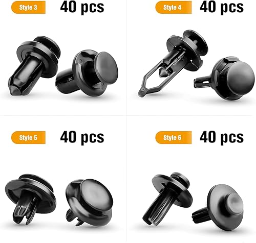 Miniatura 4 de GOOACC Juego de 240 tornillos de expansión de 0.248 in, 0.315 in, 0.354 in y 0.394 in, kit de repuesto para remaches para parachoques, 1 removedor