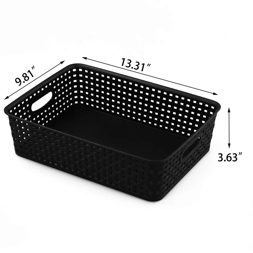 Qqb ine Schreibtischablage aus Kunststoff, A4, Schwarz, Schreibtisch Zubehör, 5 Stück