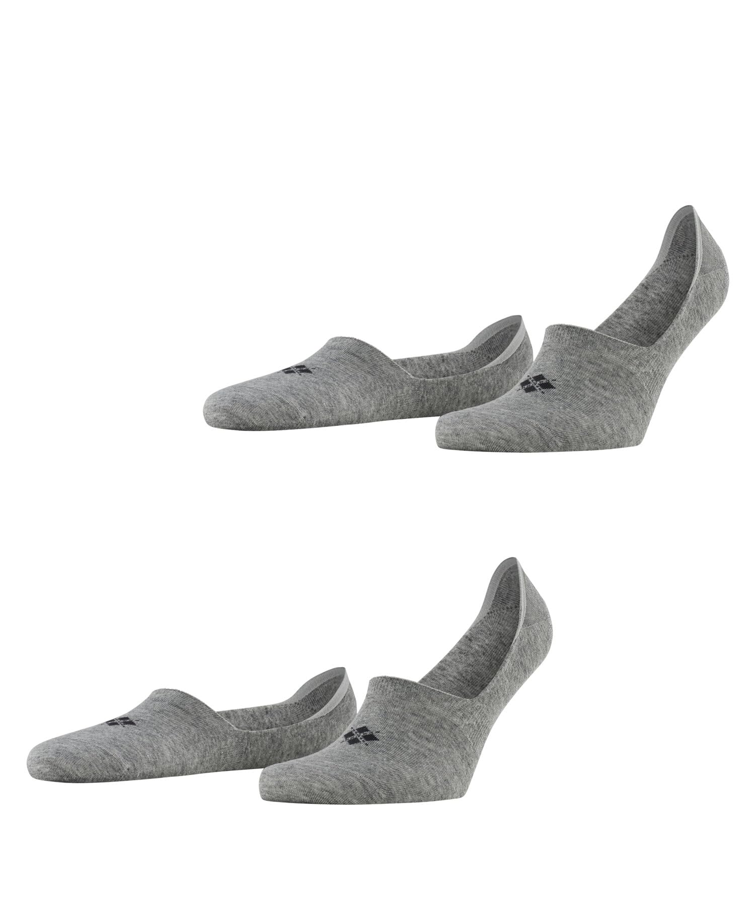 Burlington Men's Everyday Multipack M In Cotton No-Show Plain 2 Pairs Liner Socks, Grey Light 3400, 7-8