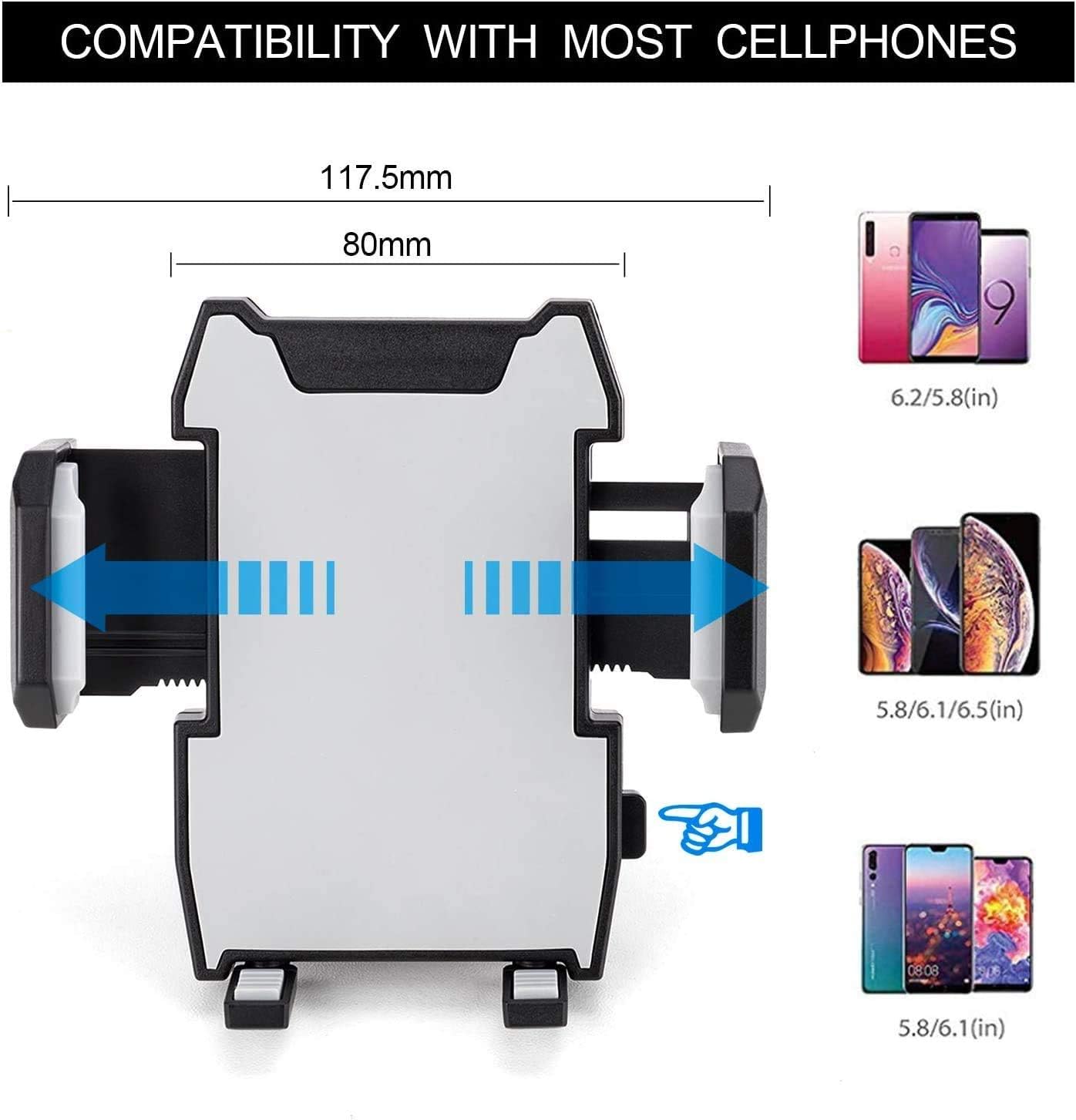 Car Vent Phone Mount Holder, Universal Air Vent Cell Phone Cradle Stand with Adjustable Clip for iPhone 13 12 11 X XR XS Pro Max Mini 8 7 6 Plus and More 4.7-6.8'' Smartphone : Cell Phones & Accessories