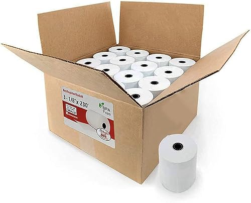 (480 rollos) Rollos de recibos de papel térmico de 3 1/8 x 230 pulgadas, se adapta a todas las impresoras Clover POS Cash Register SCP700 TSP100