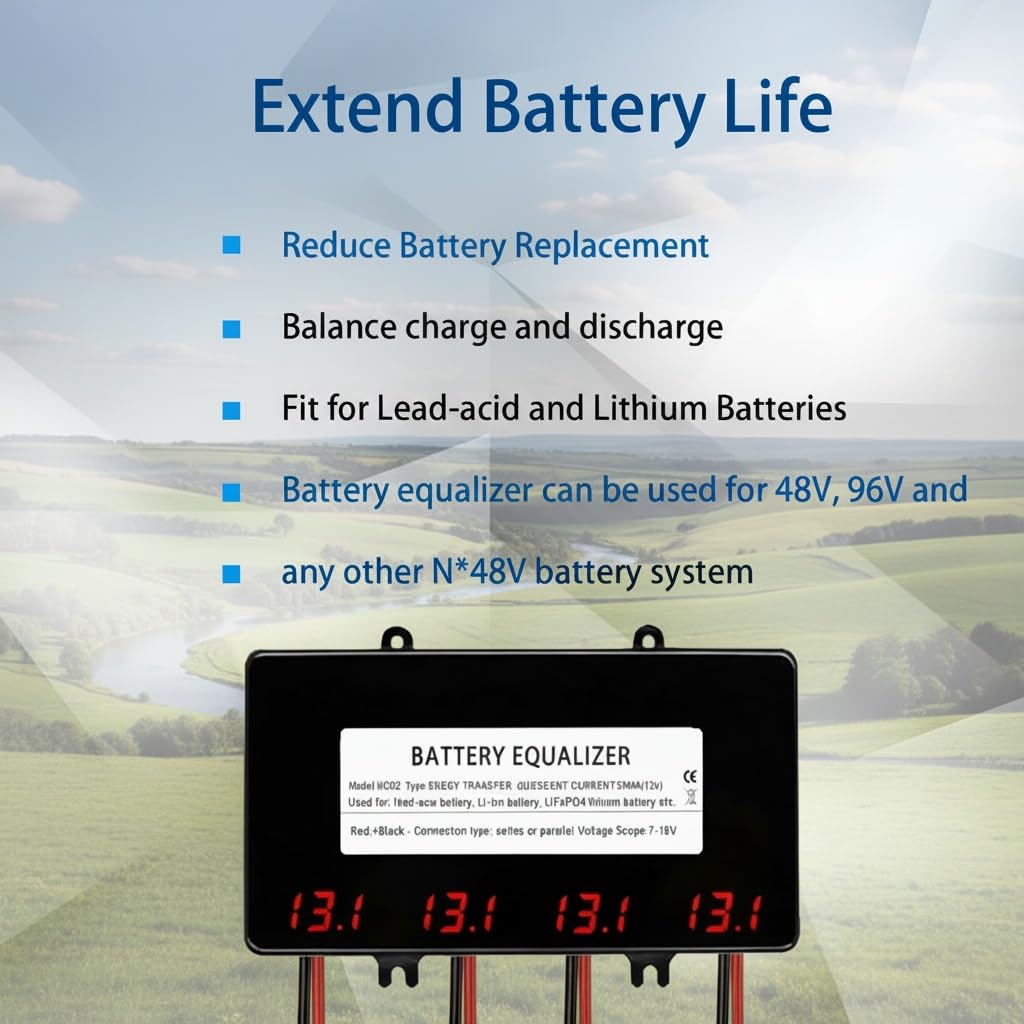 Batterie Equalizer für 4 x 12V Batterien Balancer Aktivspannung Blei Säure Li-Ionen LiFePO4 Batterie HC02