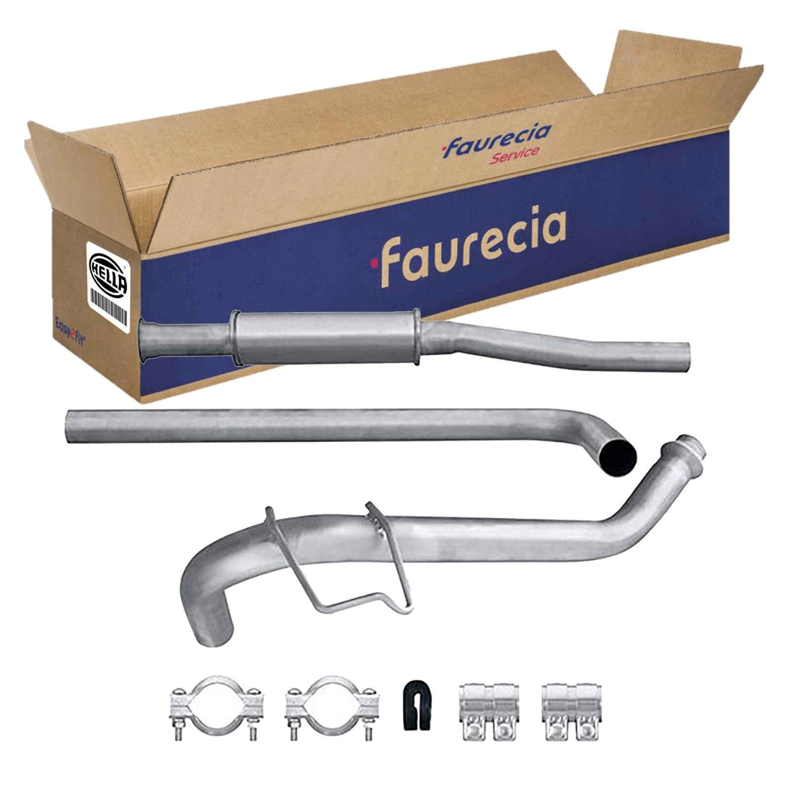 HELLA 8LC 366 025-591 Middle Silencer - Easy2Fit Kit - Middle - Three Piece - Set with Attachments