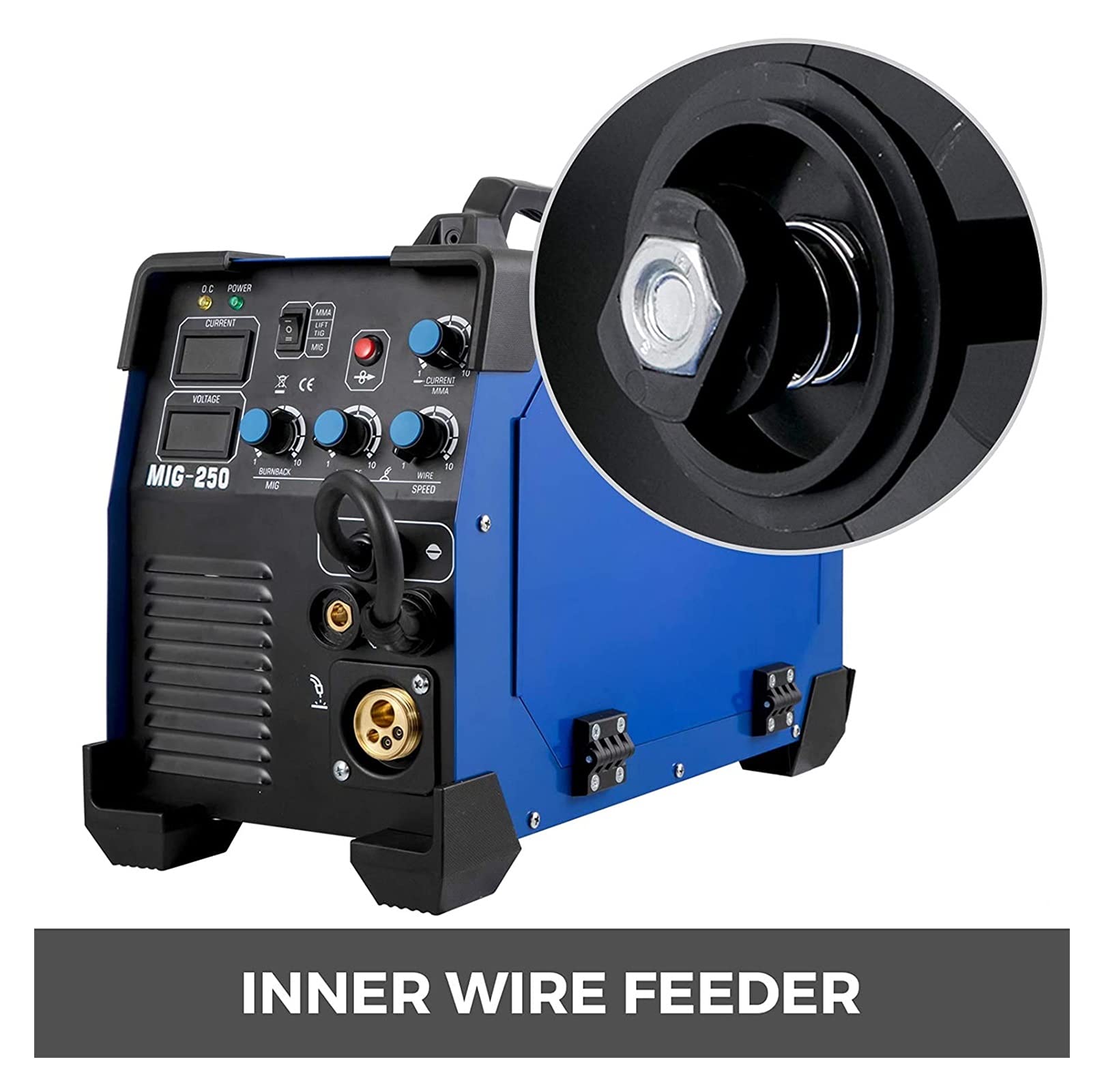 Spawarka, Spawacz 250 AMP MIG TIG ARC Spawacz 3 w 1 Spawarka spawalnicza TIG Lift Arc MMA Stick IGBT DC Inverter,Ochrona Bezpieczeństwa
