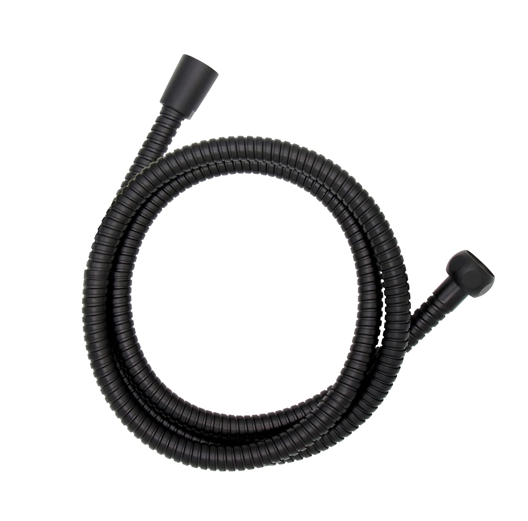 WENKO Edelstahl Duschschlauch 150 cm – Schwarz, Anti-Twist, 1/2" Standardanschluss