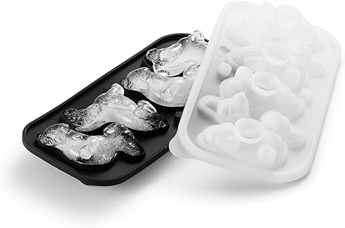 Miniatura 5 de ACOOKEE Molde 3D para cubitos de hielo para perro salchicha, 4 agujeros, forma divertida, bandeja grande para cubitos de hielo para whisky, cóctel,
