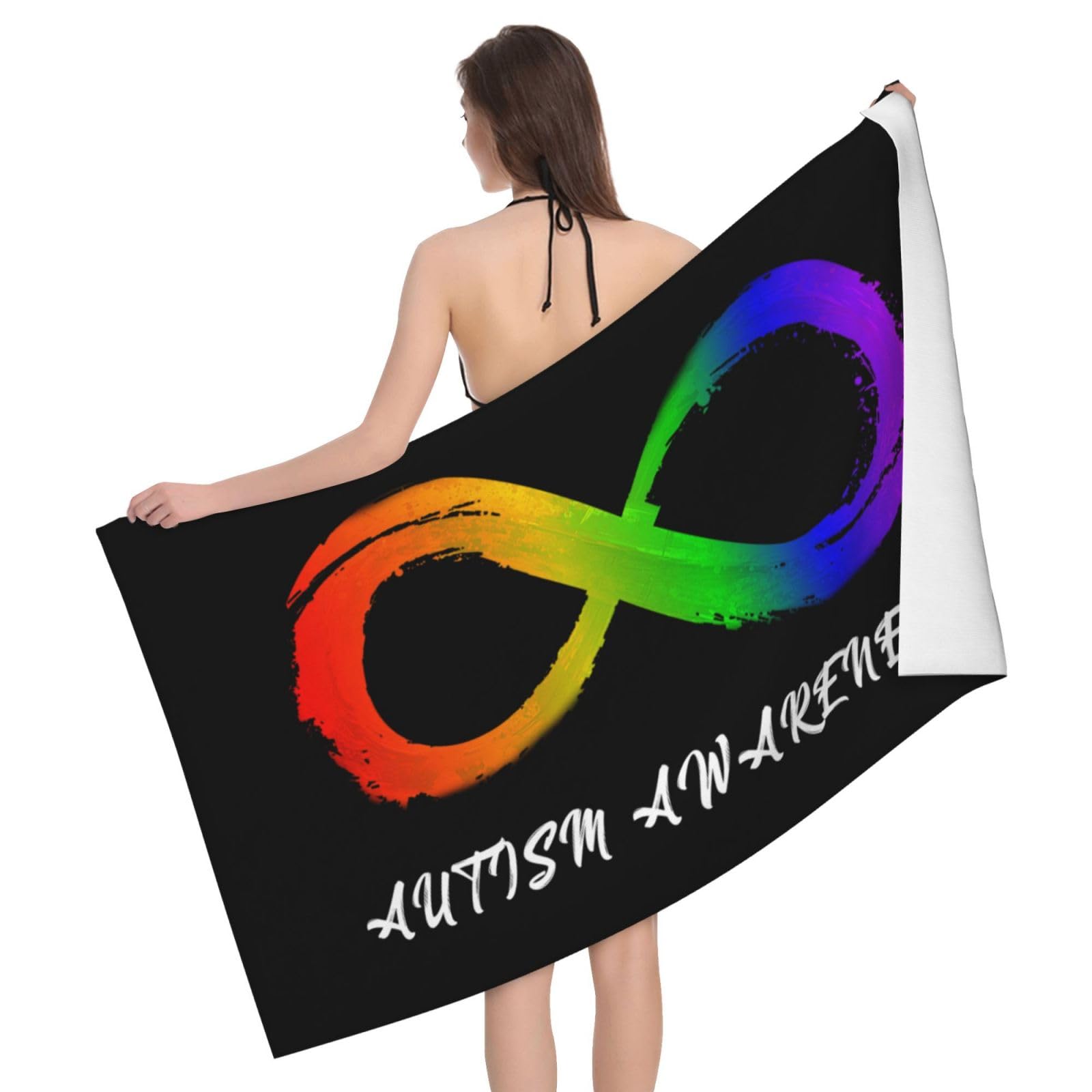 HLBSDM Microfiber Autism Awareness Infinity Symbol Beach Towel Quick Dry Soft Sand Free Beach Towels for Pool Swim Beach Lightweight Thin Towels